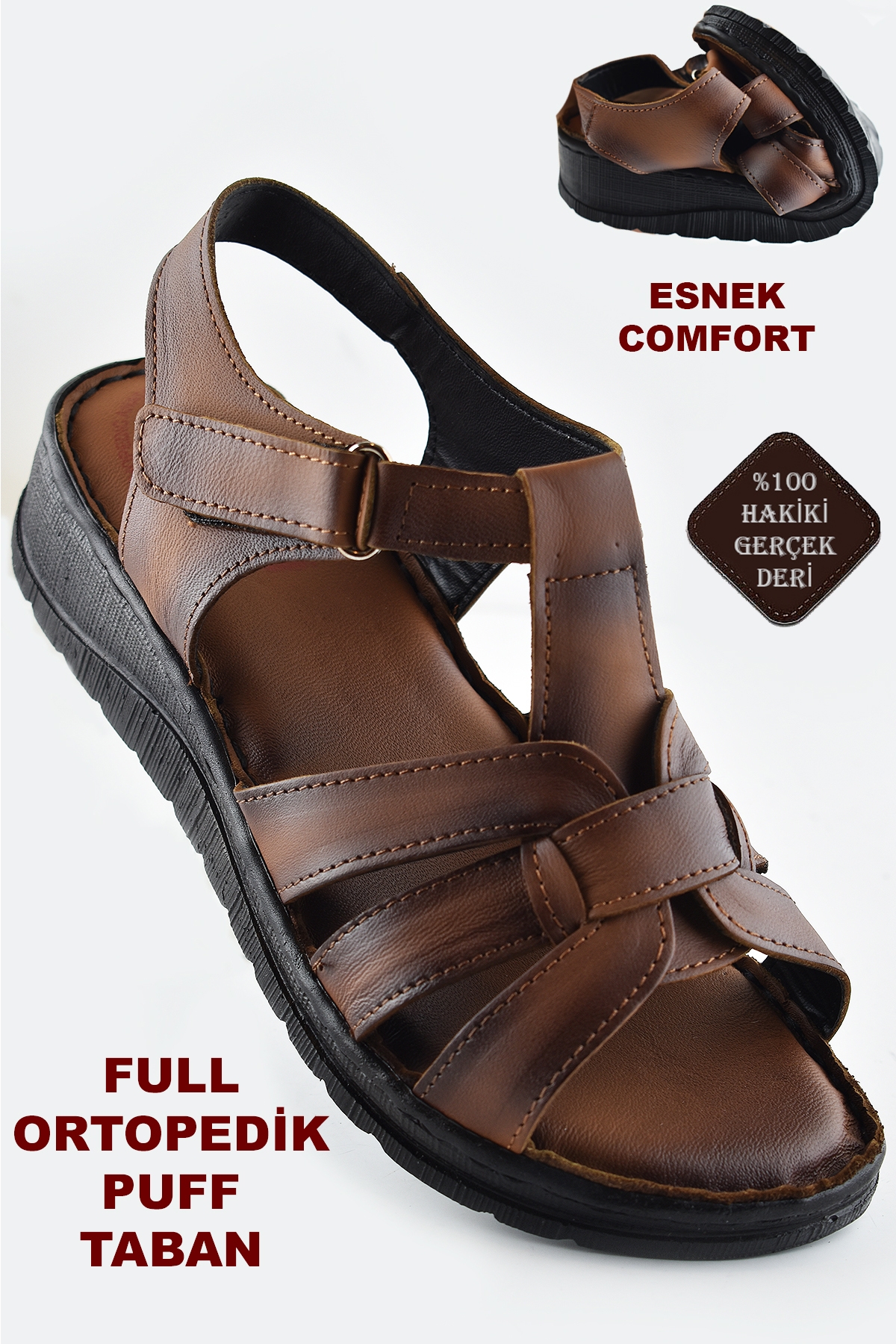 Ayakkabı Burada Ayakkabı Burada Taba 8150 TAM ORTOPEDİK Hakiki Deri Kadın Sandalet Deri Sandalet İvazn Flo'da! Taba - 3. görsel