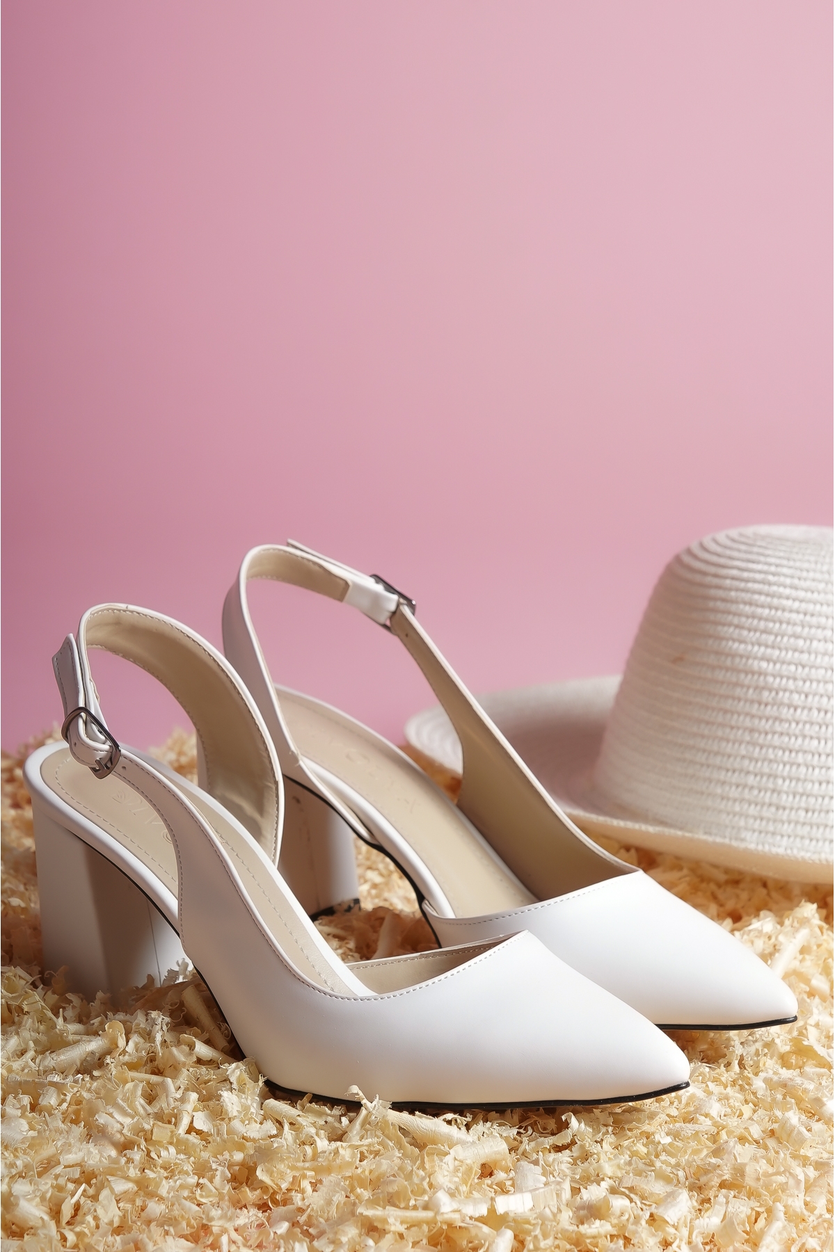 Sahra Beyaz Topuklu Günlük Kullanım Ayakkabı - Görsel 5