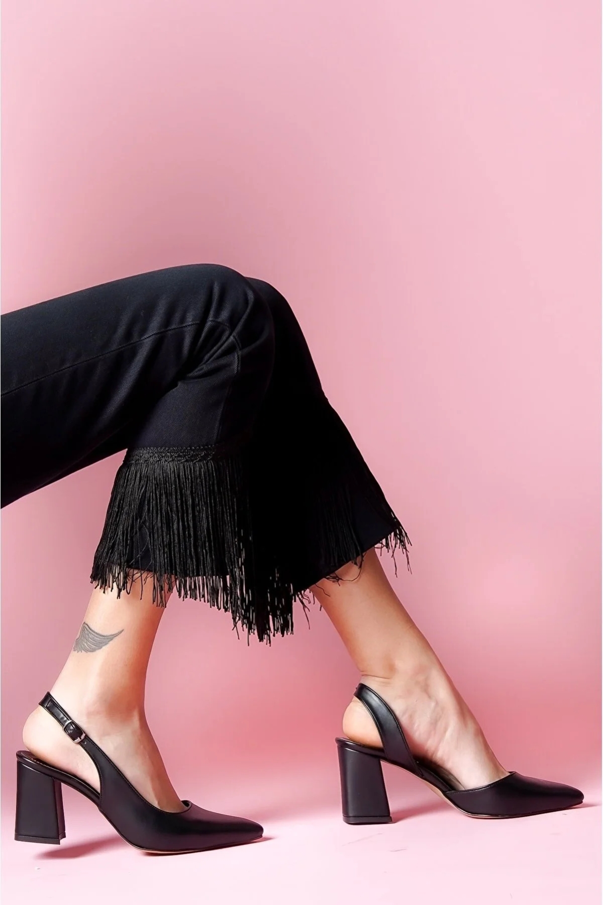 Divolya Divolya Sahra Siyah Topuklu Günlük Kullanım Ayakkabı Topuklu Ayakkabı | Flo Siyah - 4. görsel