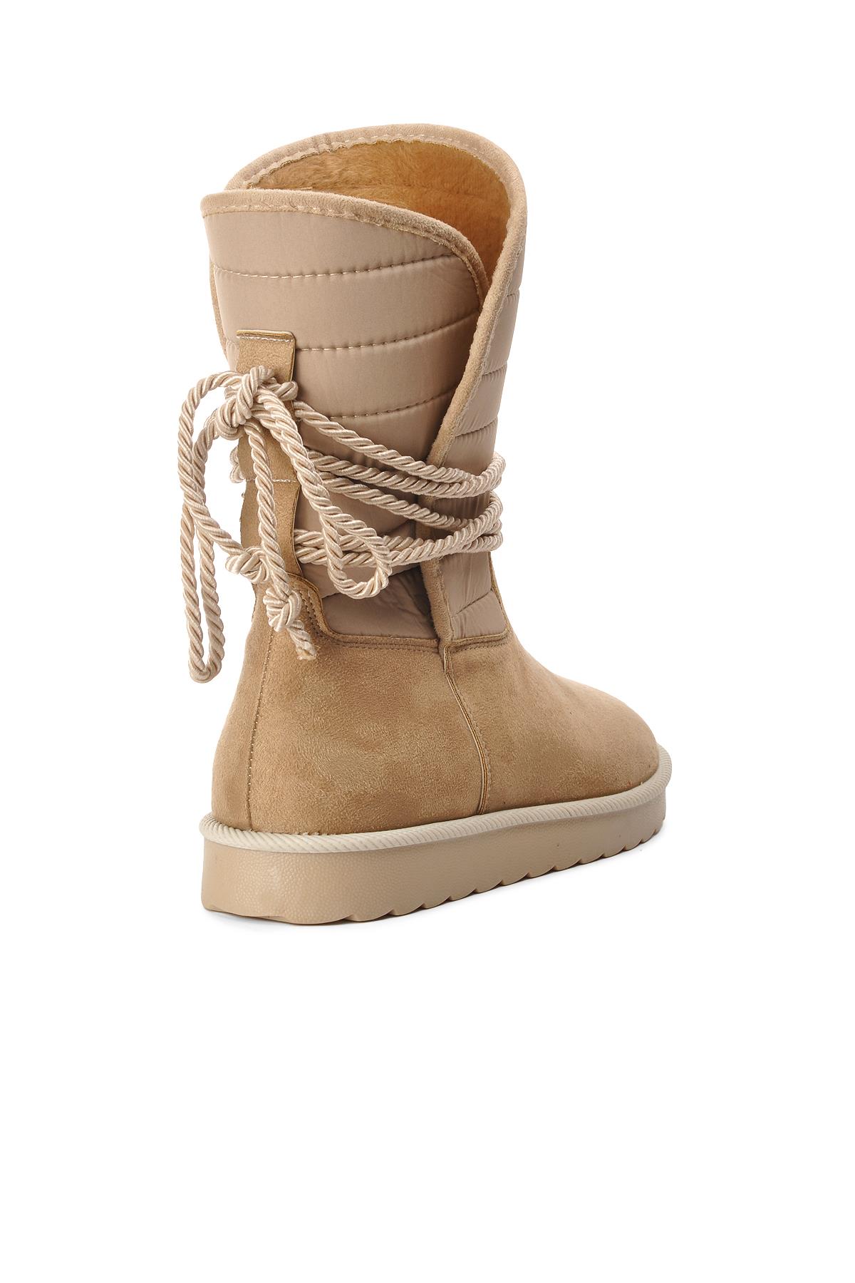 K706 Vizon Süet İçi Polarlı Kadın Bot - Görsel 5