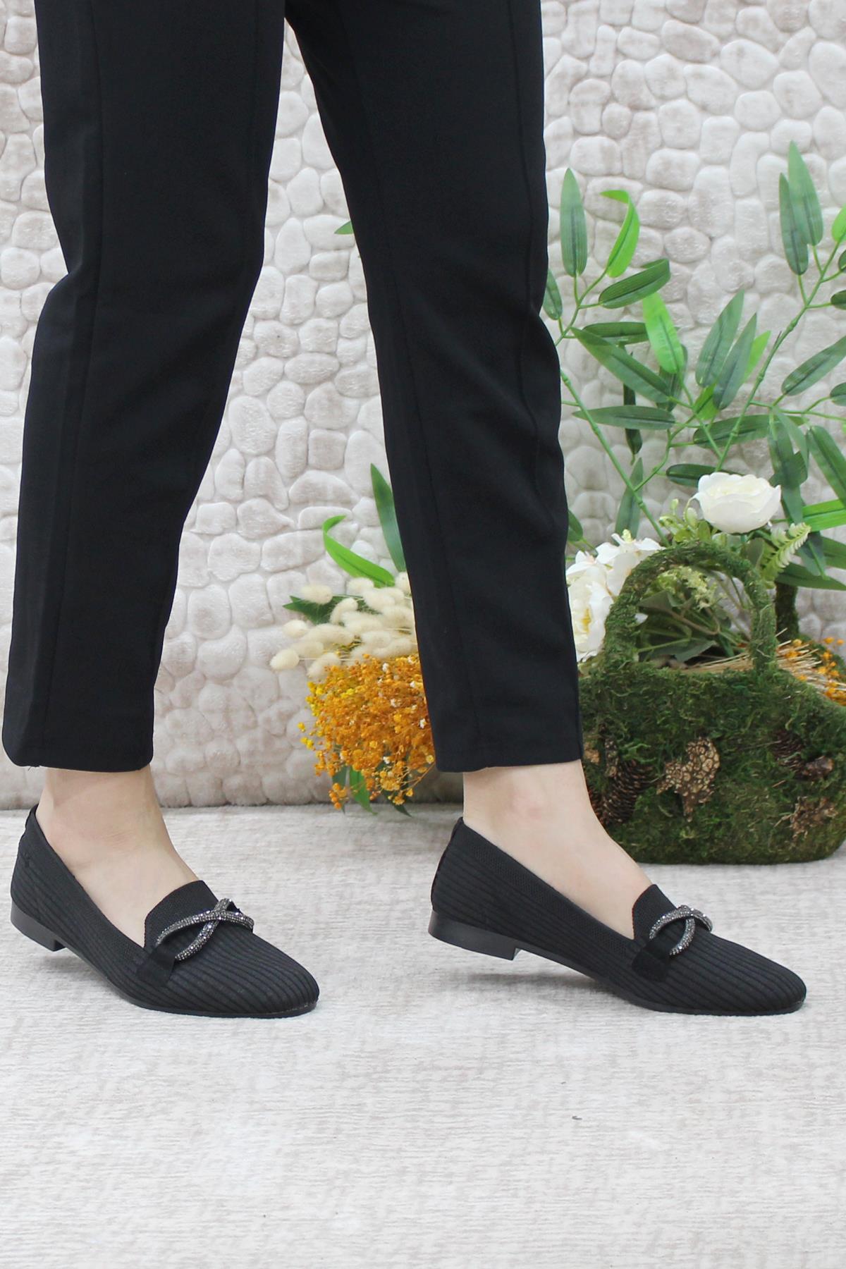 9534 Fashion Taşlı Kadın Babet - Görsel 3