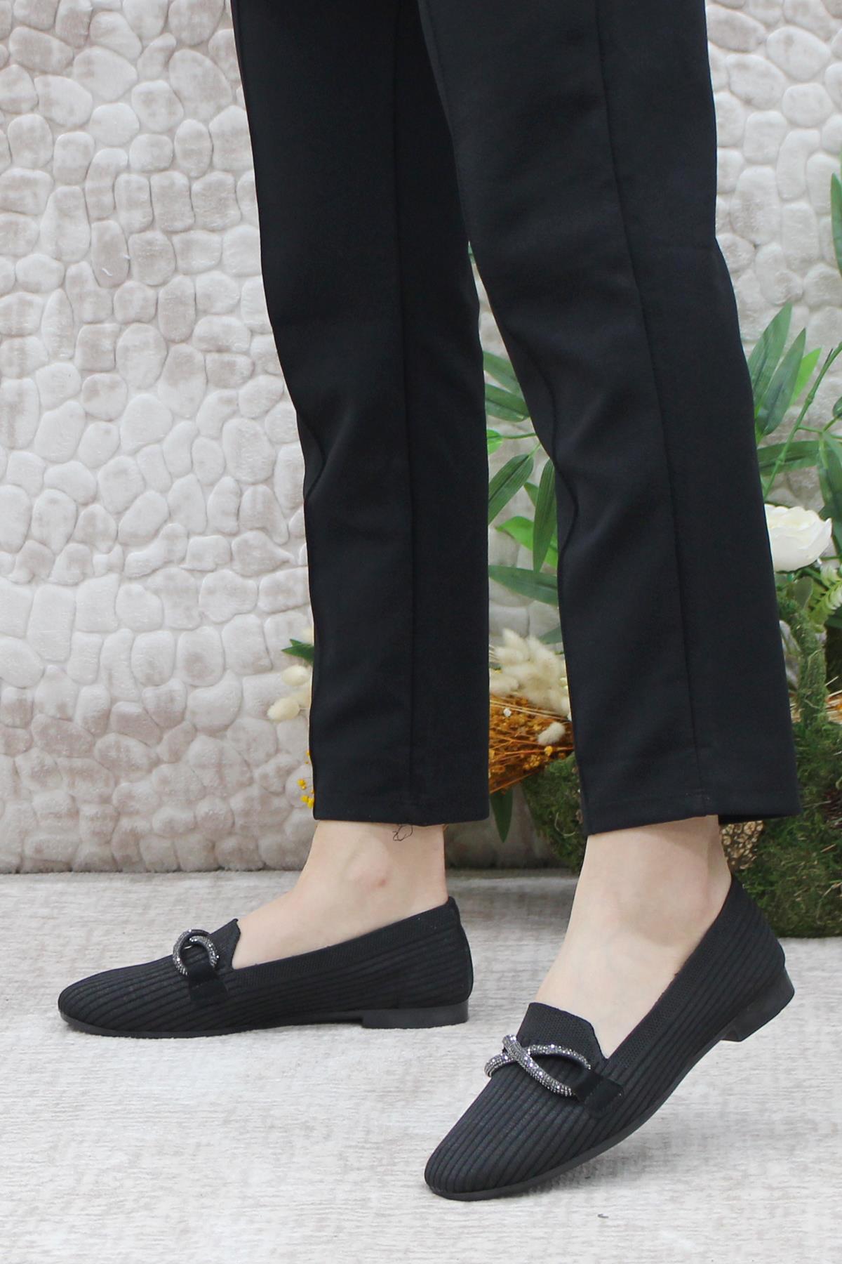 9534 Fashion Taşlı Kadın Babet - Görsel 4