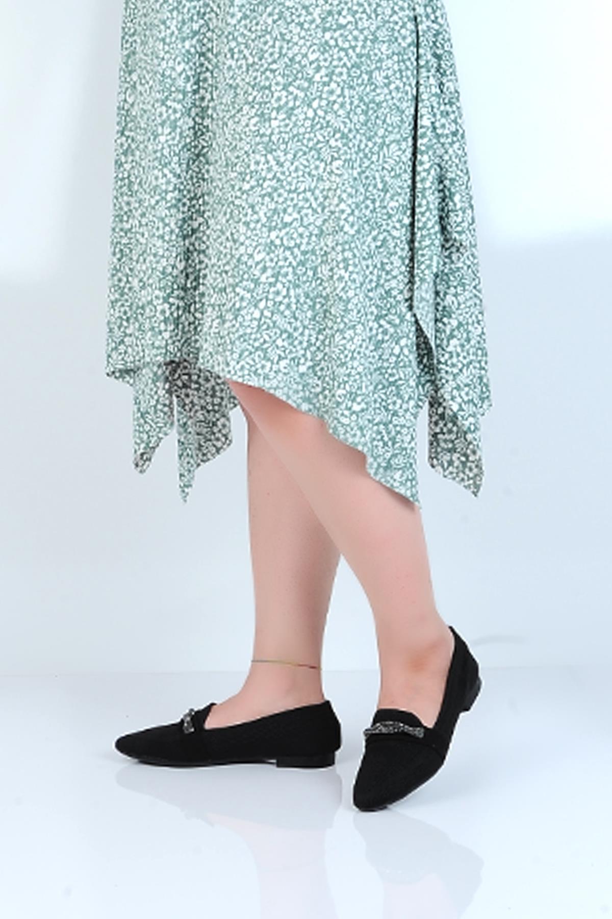 Bene Siyah Kadın Triko Babet Ayakkabı - Görsel 4