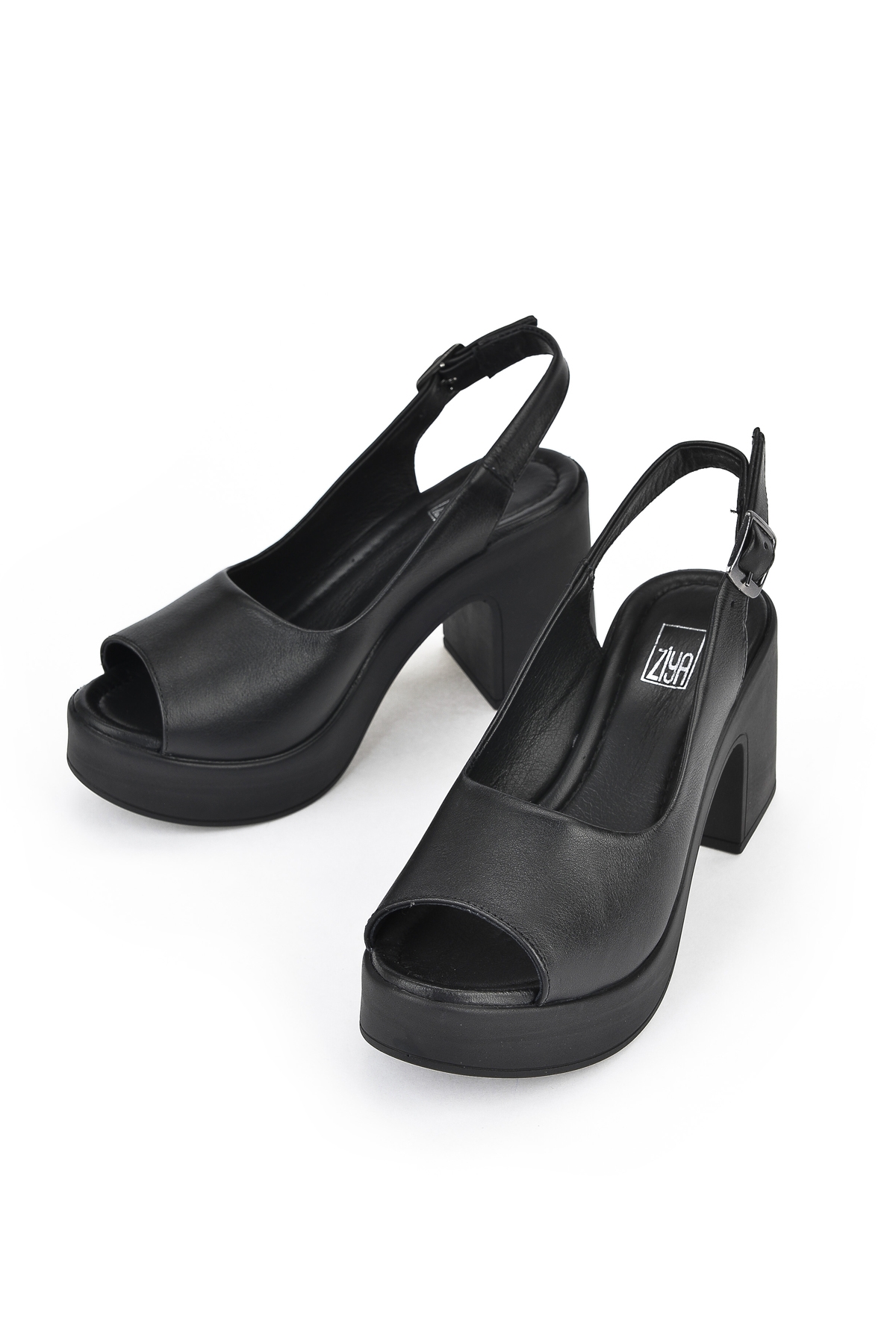 Kadın Hakiki Deri Topuklu Sandalet 141992Z28003 Siyah - Görsel 6