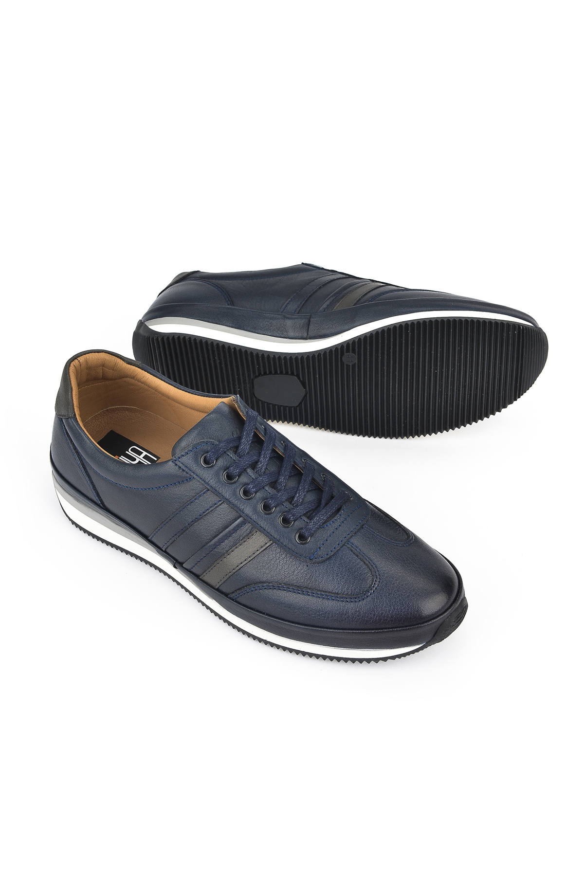 Erkek Hakiki Deri Sneaker 1311002 060 Lacivert - Görsel 7