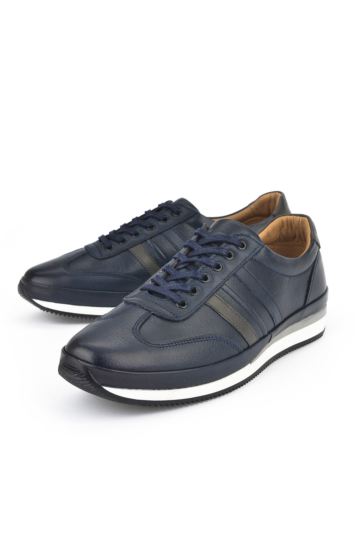 Erkek Hakiki Deri Sneaker 1311002 060 Lacivert - Görsel 8