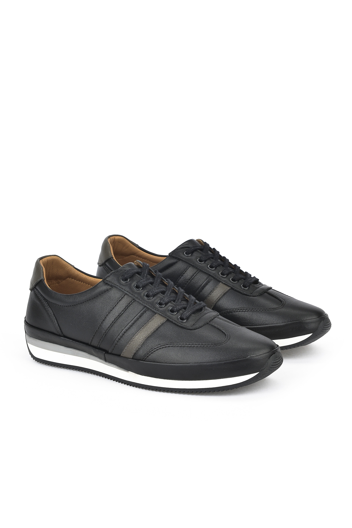 Erkek Hakiki Deri Sneaker 1311002 060 Siyah - Görsel 3