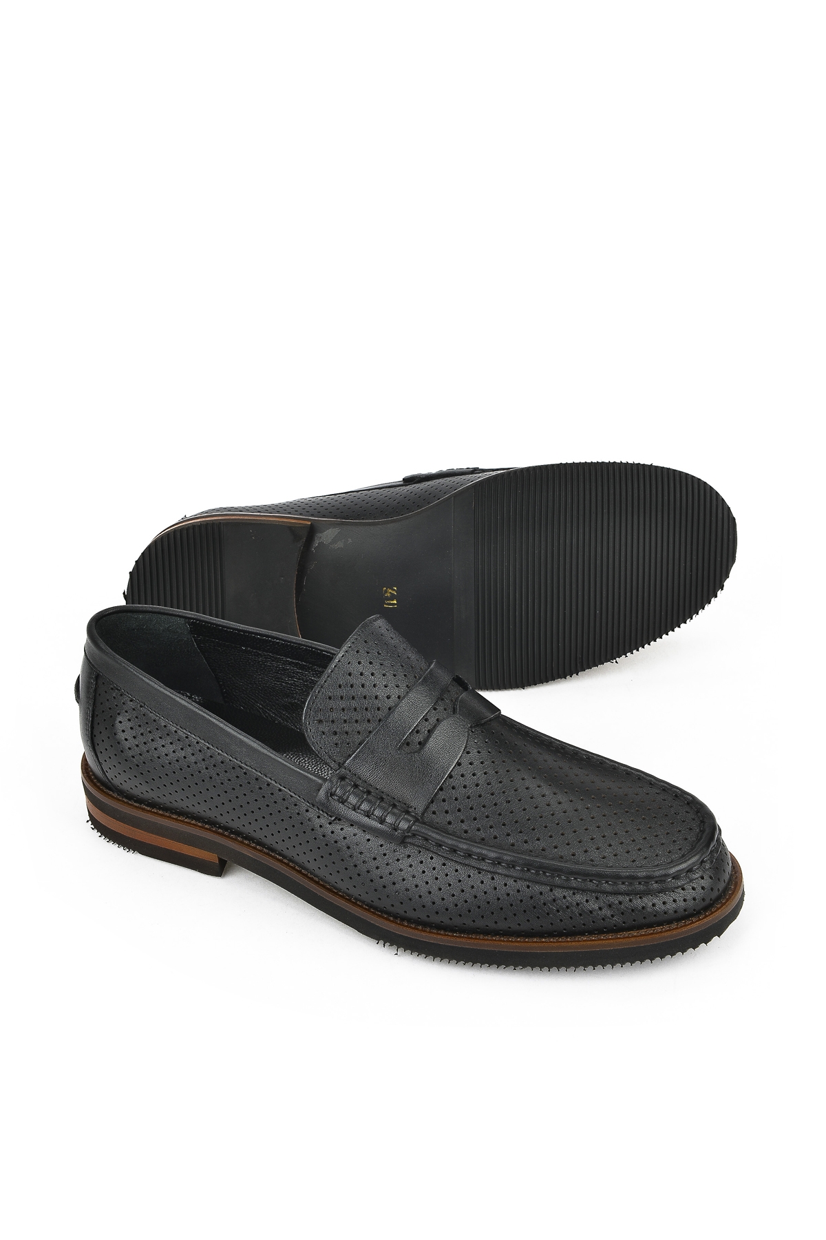 Erkek Hakiki Deri Ayakkabı 14192Z167512 Siyah - Görsel 5