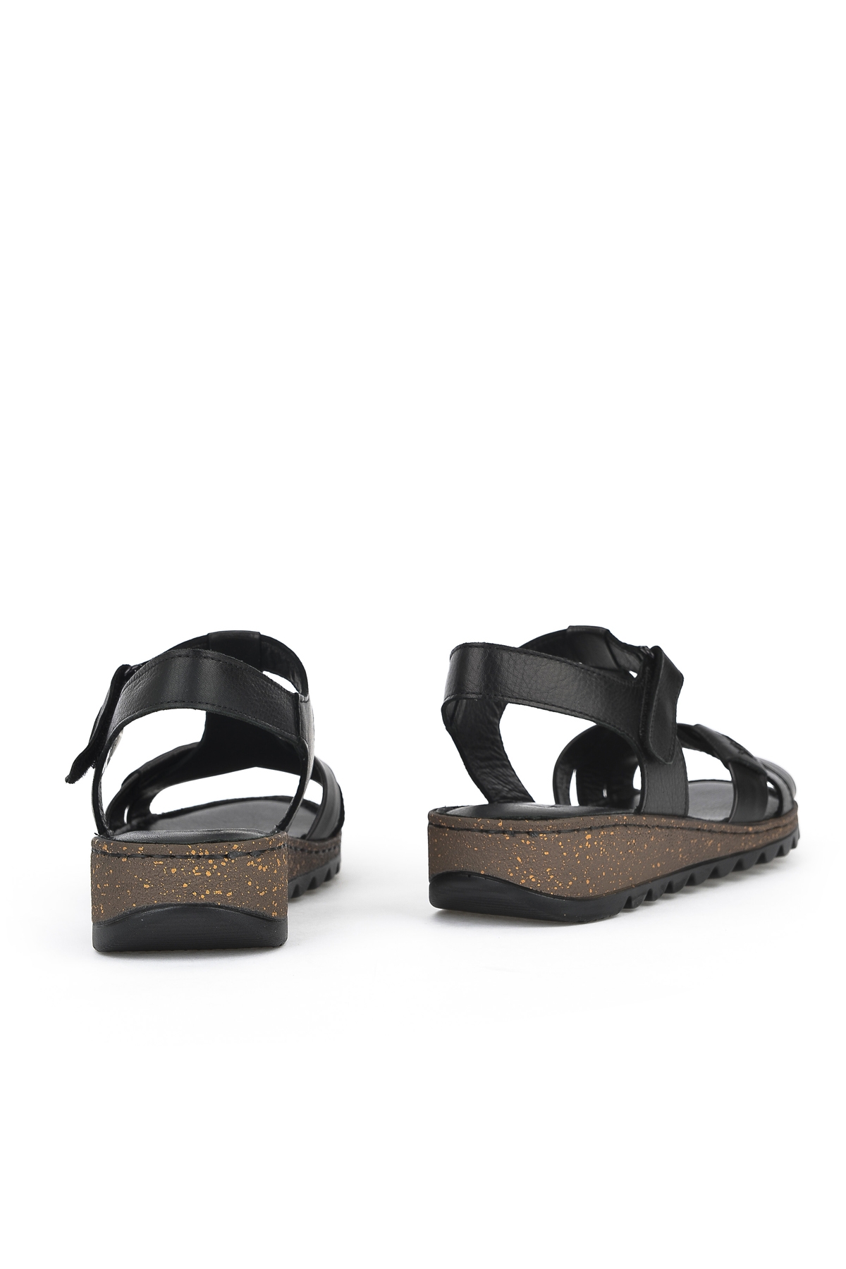 Kadın Hakiki Deri Sandalet 1411008Z207 Siyah - Görsel 4