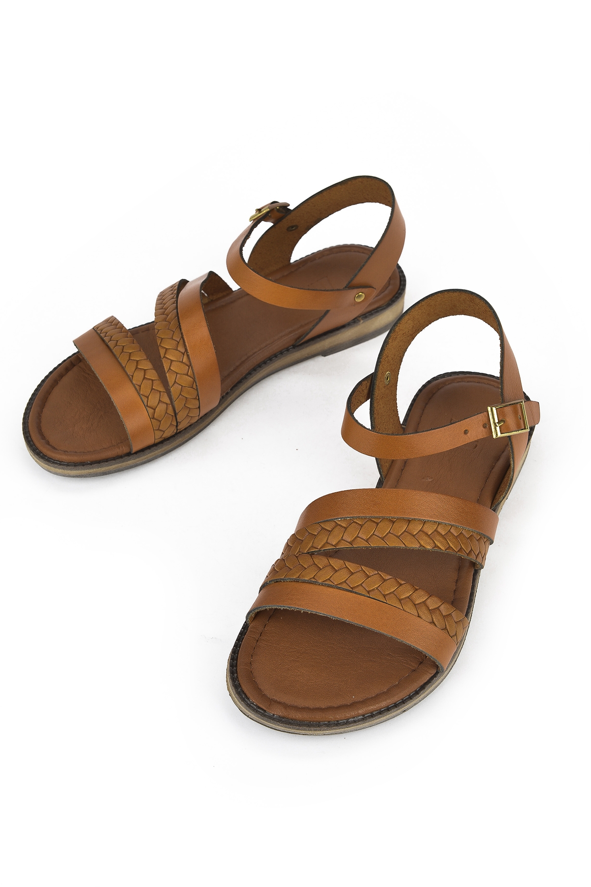 Kadın Hakiki Deri Sandalet 1411010Z421 Taba - Görsel 5