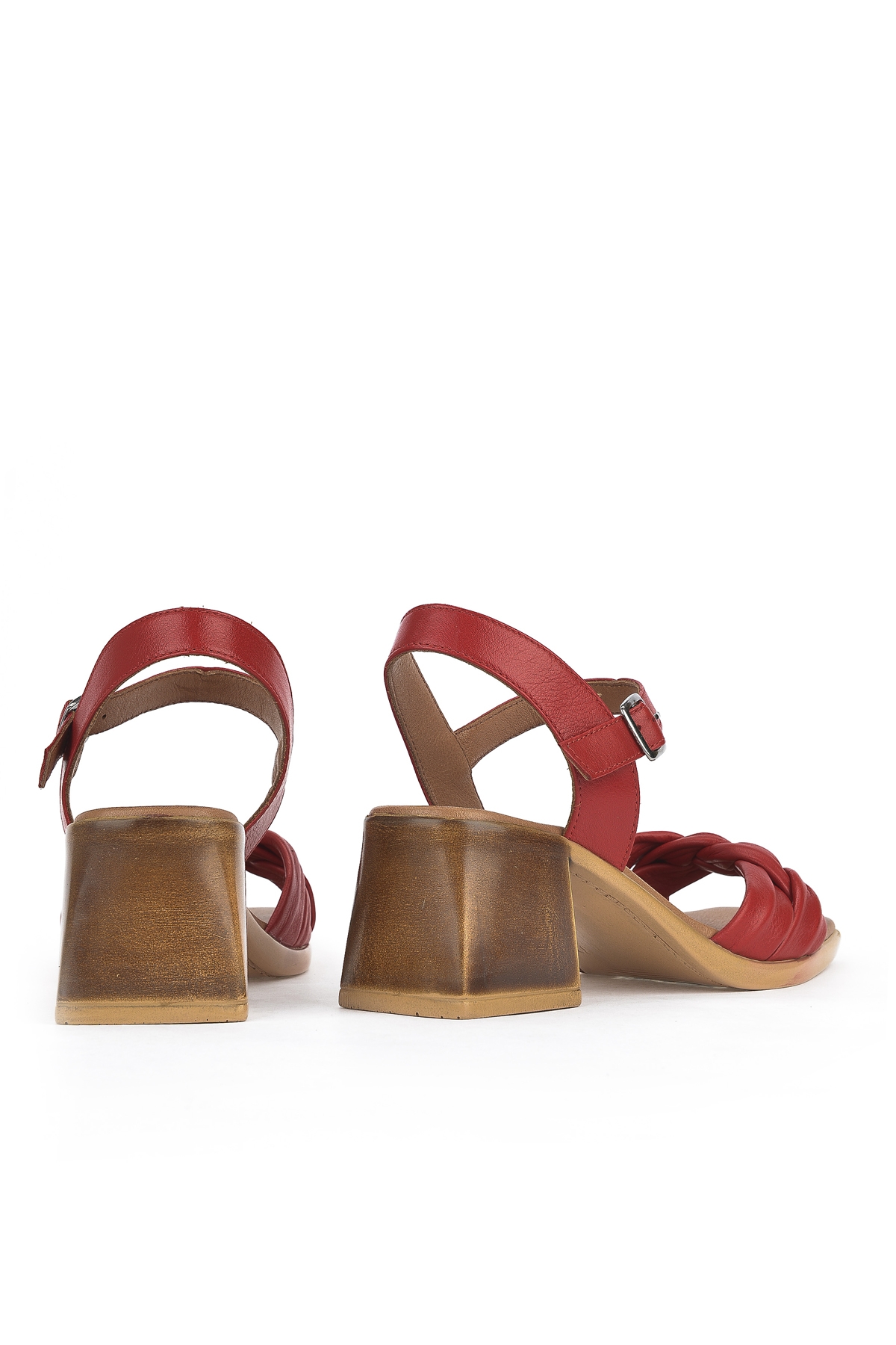 Kadın Hakiki Deri Topuklu Sandalet 141992Z19001 Kırmızı - Görsel 6