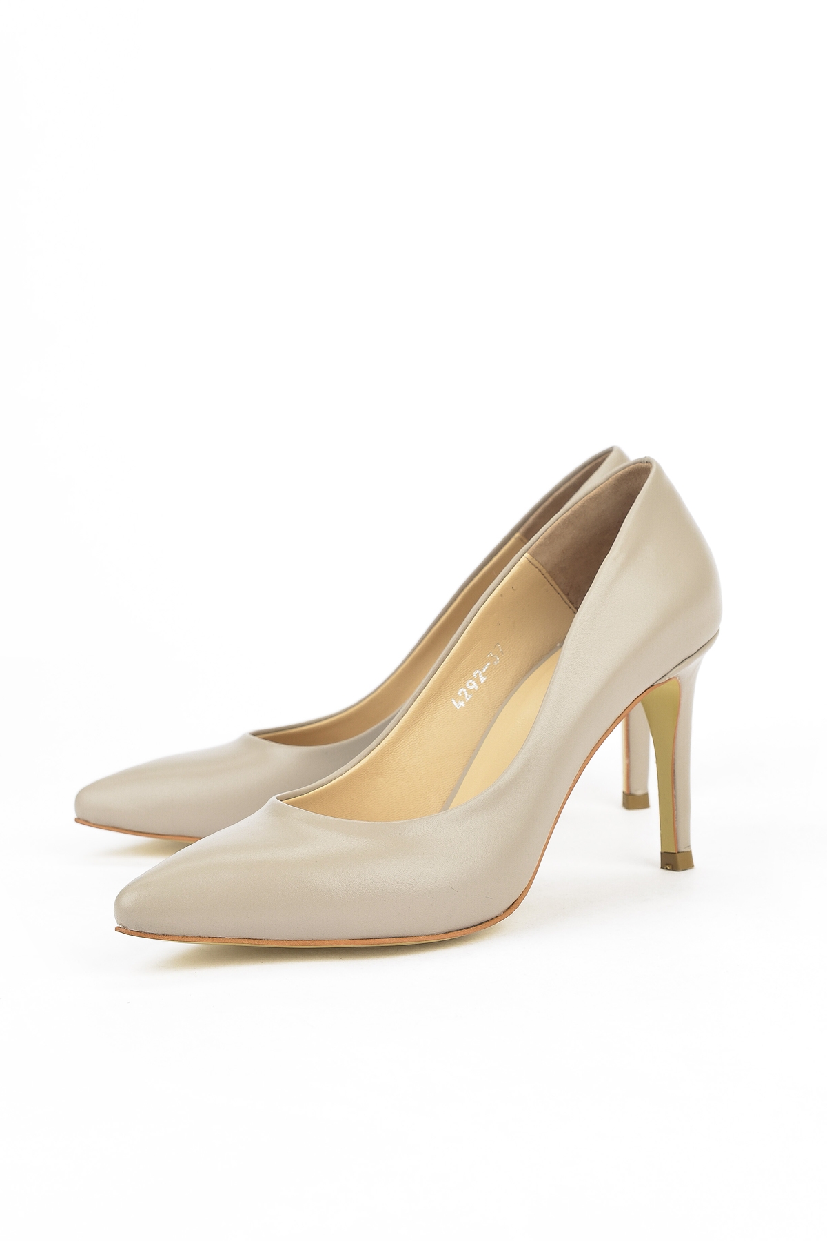 Kadın Hakiki Deri Topuklu Ayakkabı 1231003 4292 Taş - Görsel 6