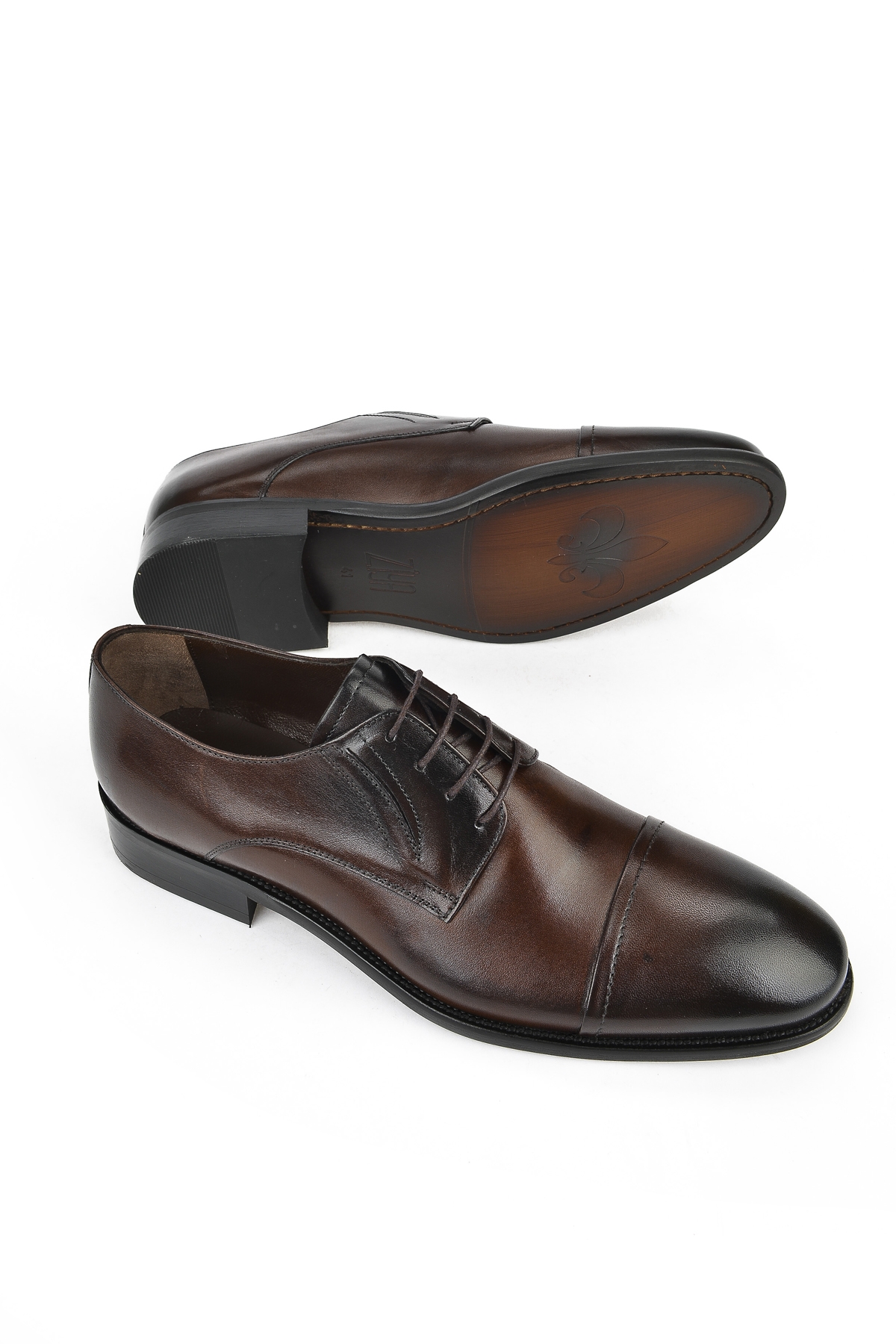 Erkek Hakiki Deri Ayakkabı 133145Z396 Kahve - Görsel 7