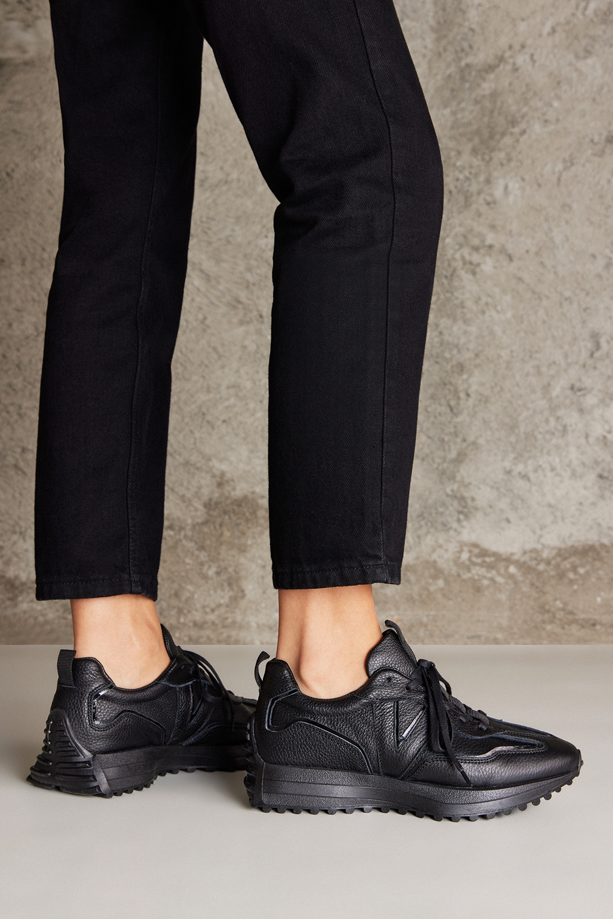 Kadın Hakiki Deri Sneaker 1431000Z4660 Siyah - Görsel 3