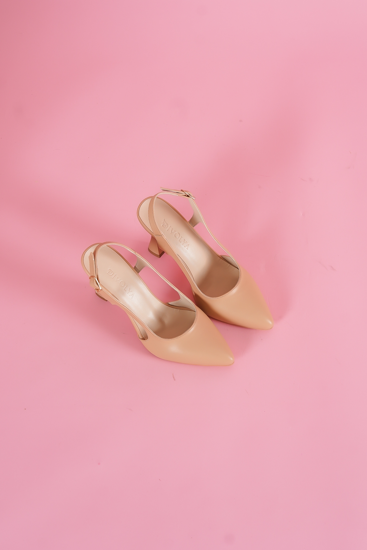 Duck Nude Yanları Açık Topuklu Ayakkabı - Görsel 4