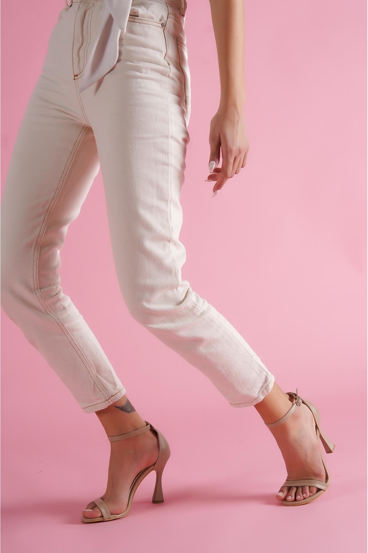 Lambo Nude İnce Topuklu Günlük Ayakkabı - Görsel 4