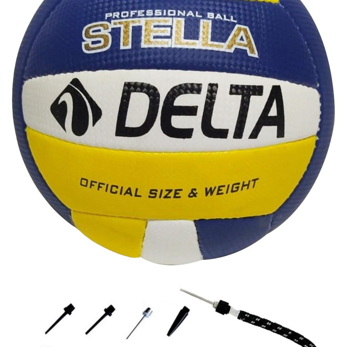 DeltaStella Özel El Dikişli 5 Numara Voleybol Topu + Çok Fonksiyonlu Top Şişirme Pompası Seti