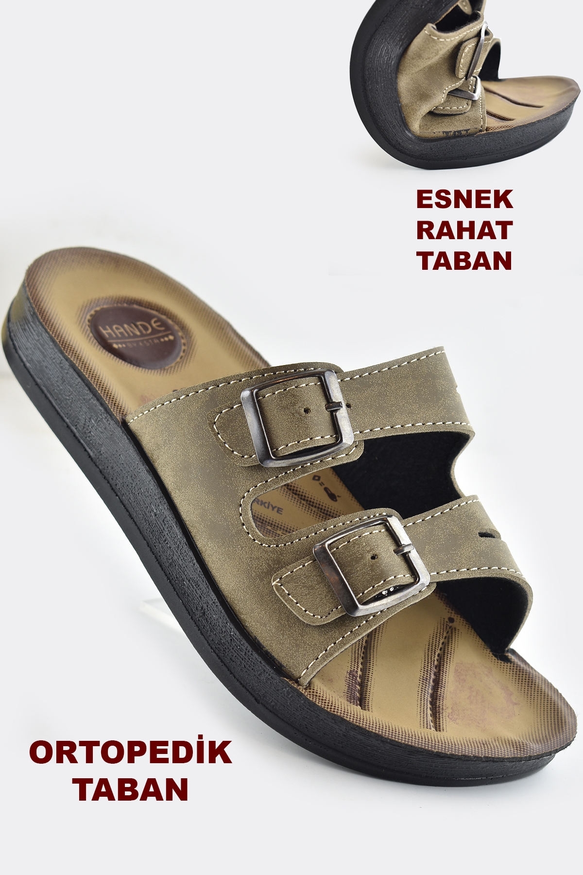 0530 Ortopedik Taban Günlük Kadın Terlik Sandalet Esnek Taban - Görsel 2