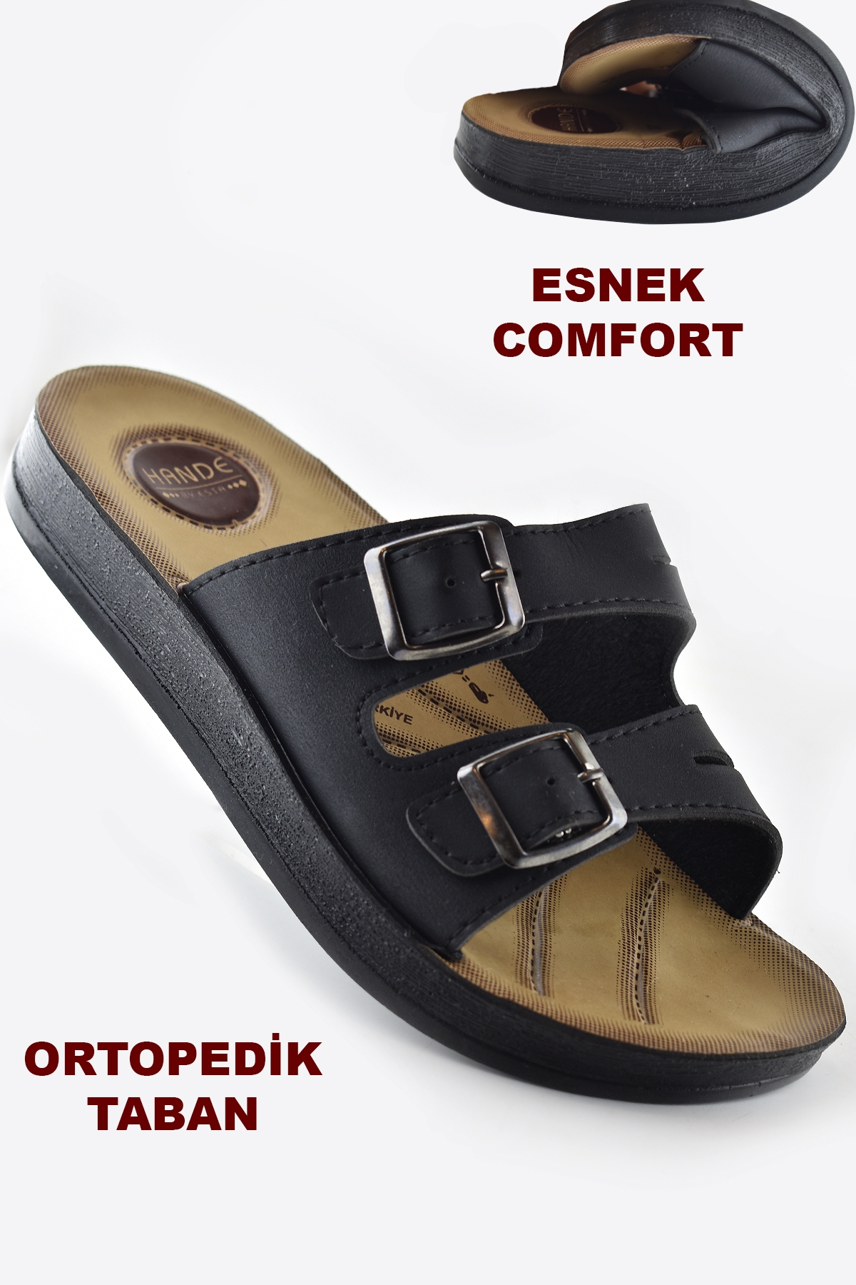 0530 Ortopedik Taban Günlük Kadın Terlik Sandalet Esnek Taban - Görsel 2