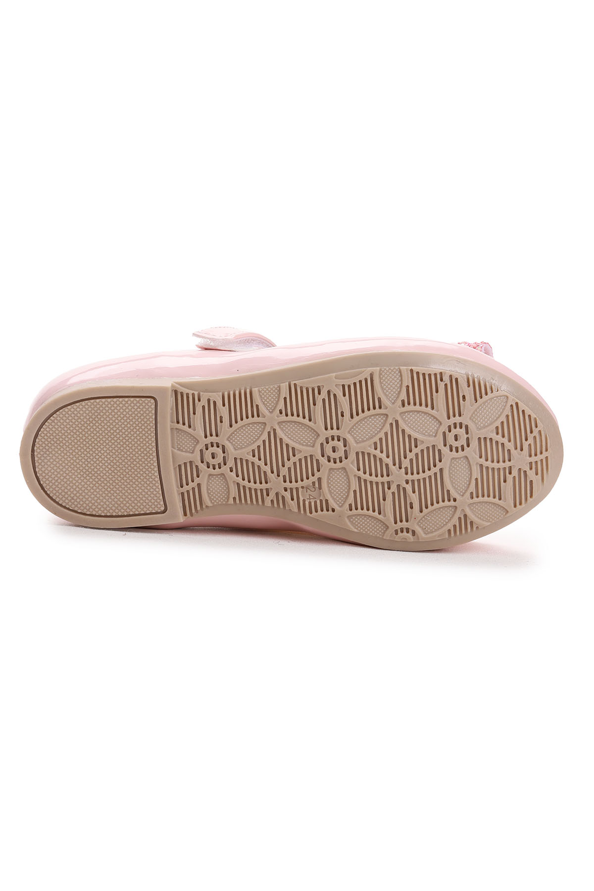 Cırtlı Fiyonklu Kız Çocuk Babet Ayakkabı Ege 200 Rugan Pudra - Görsel 7