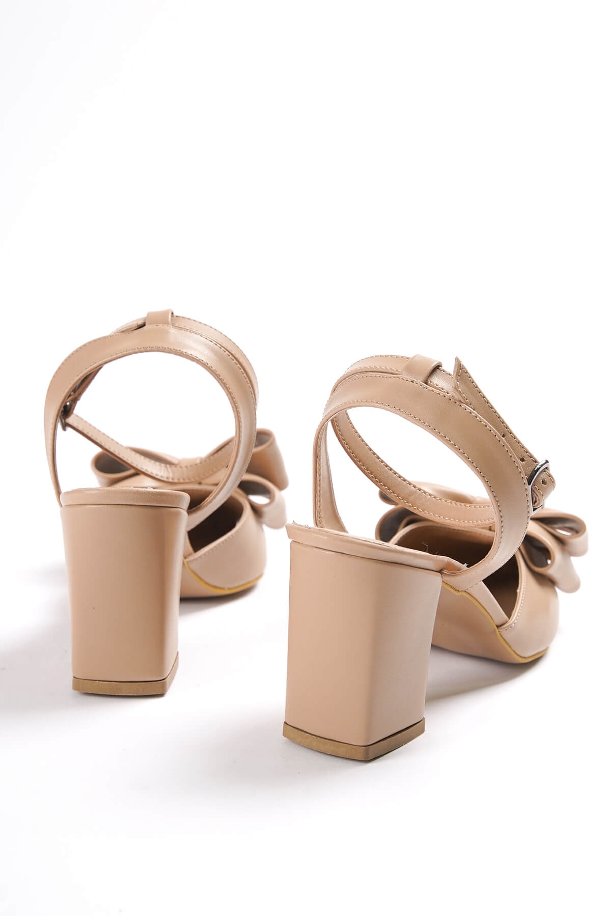 Derin Nude Cilt Fiyonklu Topuklu Günlük Ayakkabı - Görsel 5