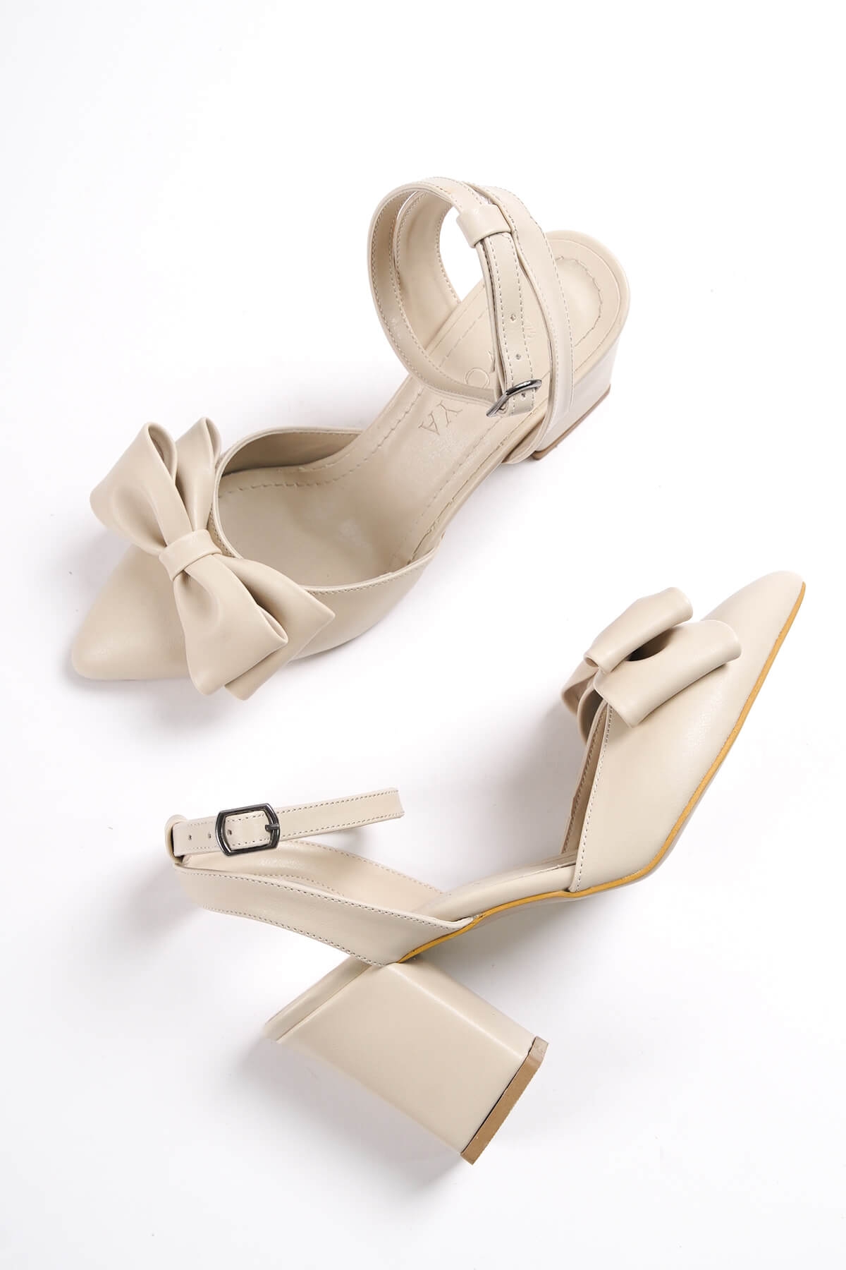 Derin Bej Cilt Fiyonklu Topuklu Günlük Ayakkabı - Görsel 7