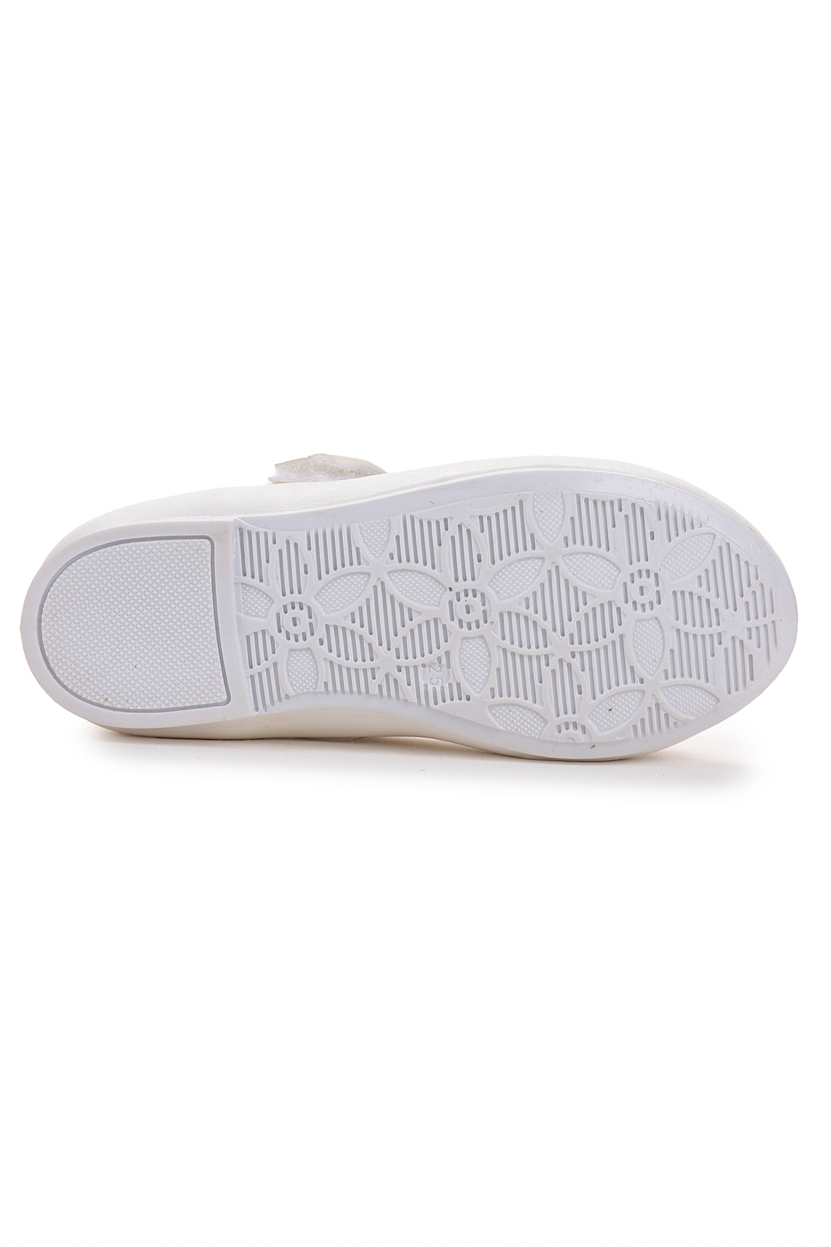 Cırtlı Kum Sim Fiyonklu Kız Çocuk Babet Ayakkabı Ege 202 Cilt Beyaz - Görsel 7