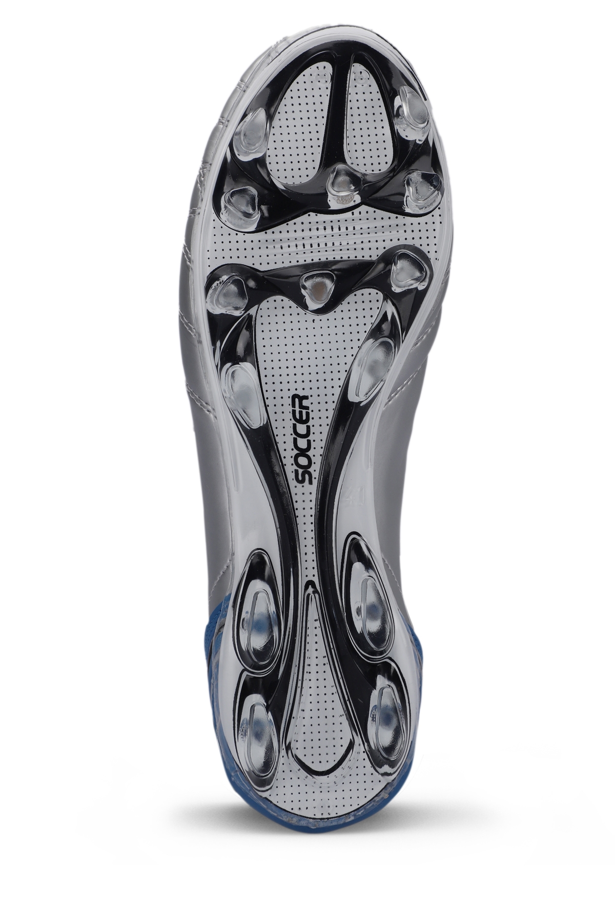 HUGO KR Futbol Erkek Krampon Ayakkabı Gri / Mavi - Görsel 8