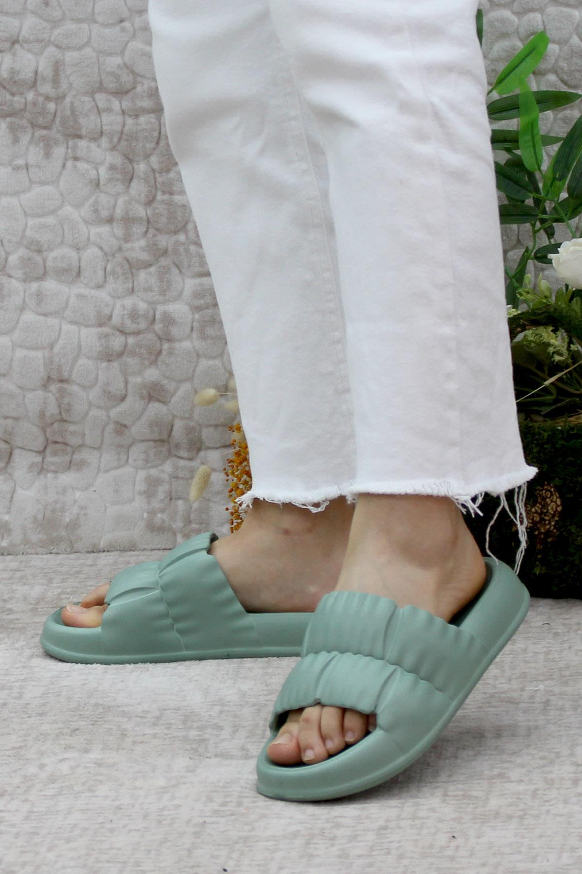 EZ0117 Plaj Deniz Havuz Terliği Hafif Rahat Esnek Kadın Terlik - Görsel 4
