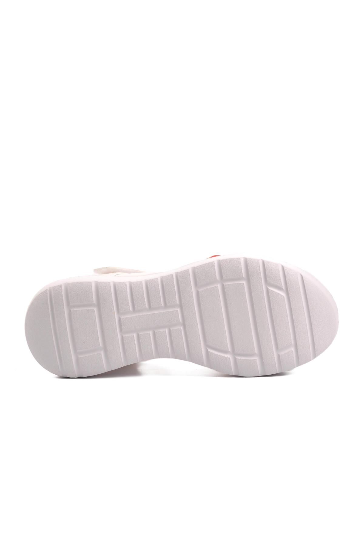 Şng 8010-F Beyaz-Fuşya-Pembe Kız Çocuk Sandalet - Görsel 6