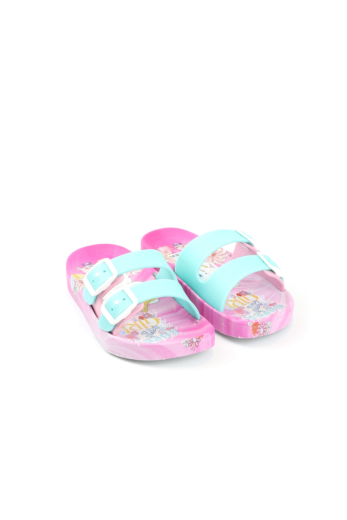 Gezer Gezer Yeşil Yazlık Kaydırmaz Taban İki Toka Kız Çocuk Terlik Sandalet & Terlik | Flo Yeşil - 2. görsel