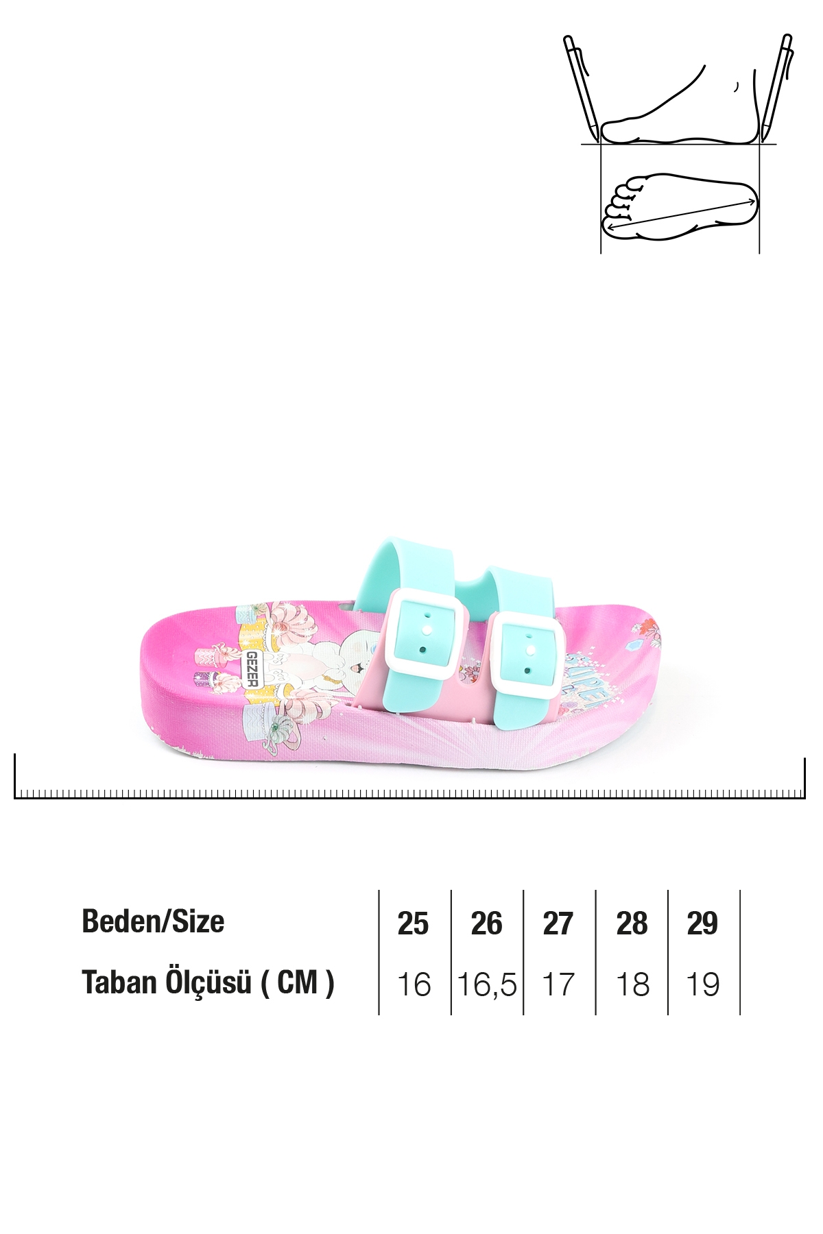 Gezer Gezer Yeşil Yazlık Kaydırmaz Taban İki Toka Kız Çocuk Terlik Sandalet & Terlik | Flo Yeşil - 3. görsel