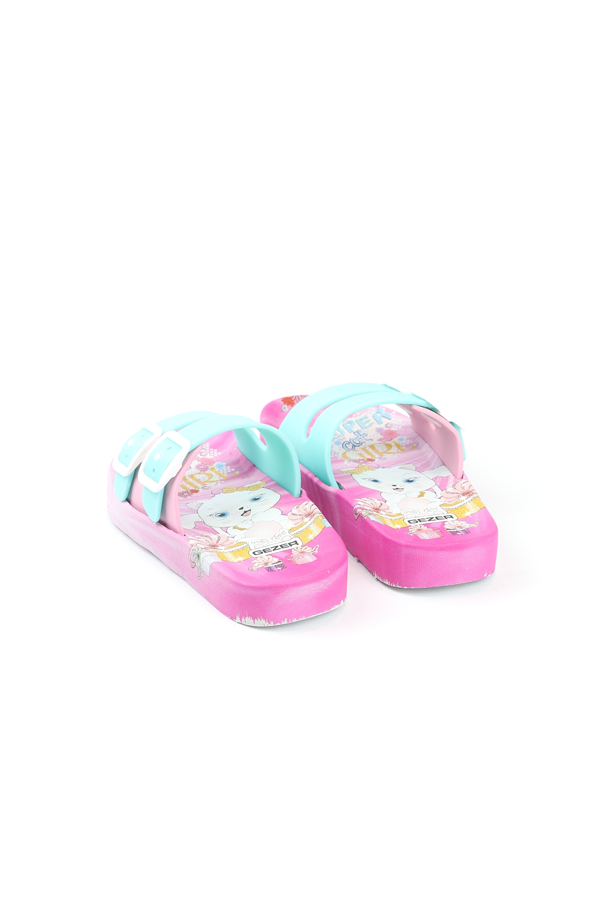 Gezer Gezer Yeşil Yazlık Kaydırmaz Taban İki Toka Kız Çocuk Terlik Sandalet & Terlik | Flo Yeşil - 5. görsel