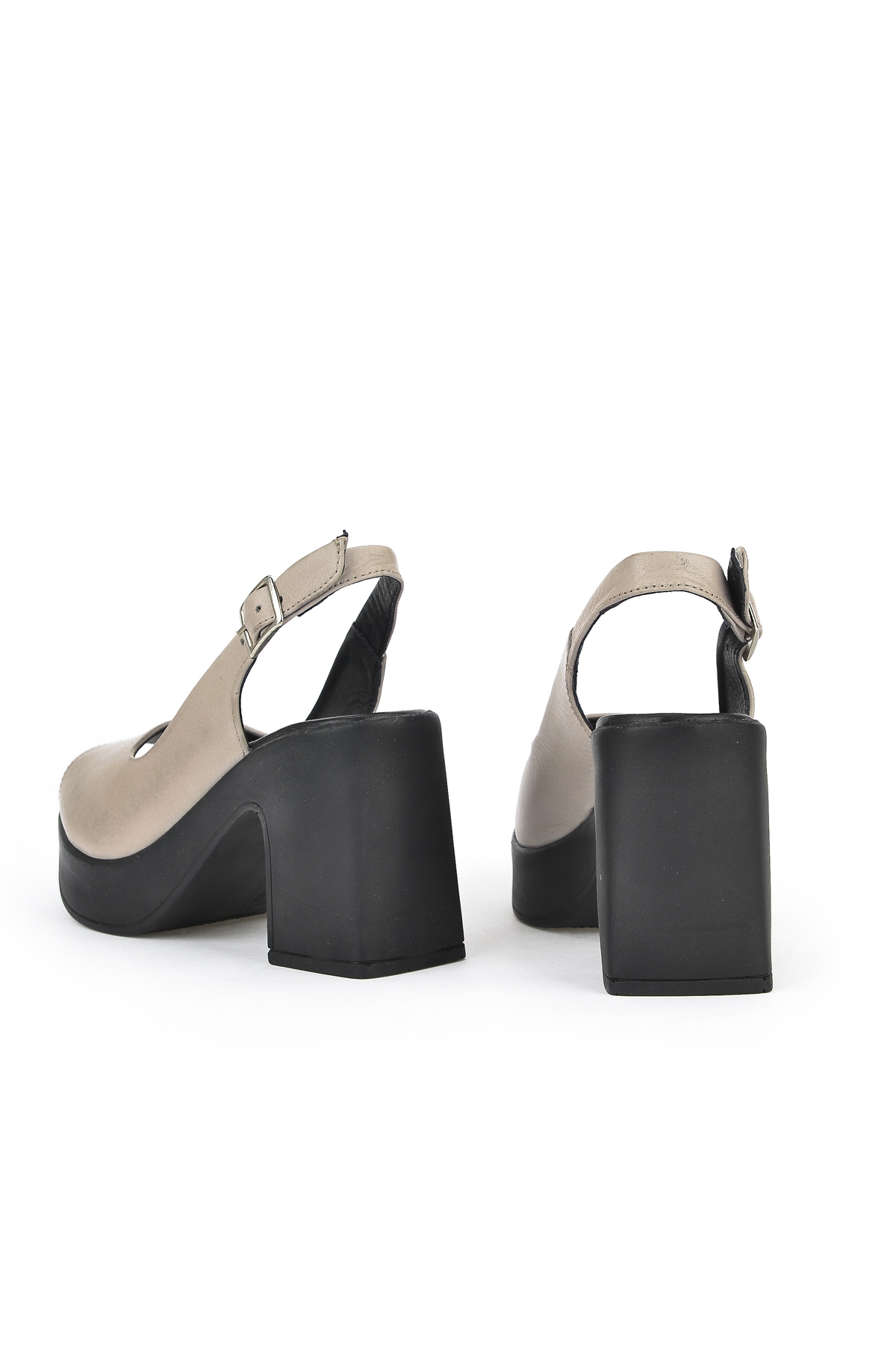 Kadın Hakiki Deri Topuklu Sandalet 141992Z28003 Buz - Görsel 4