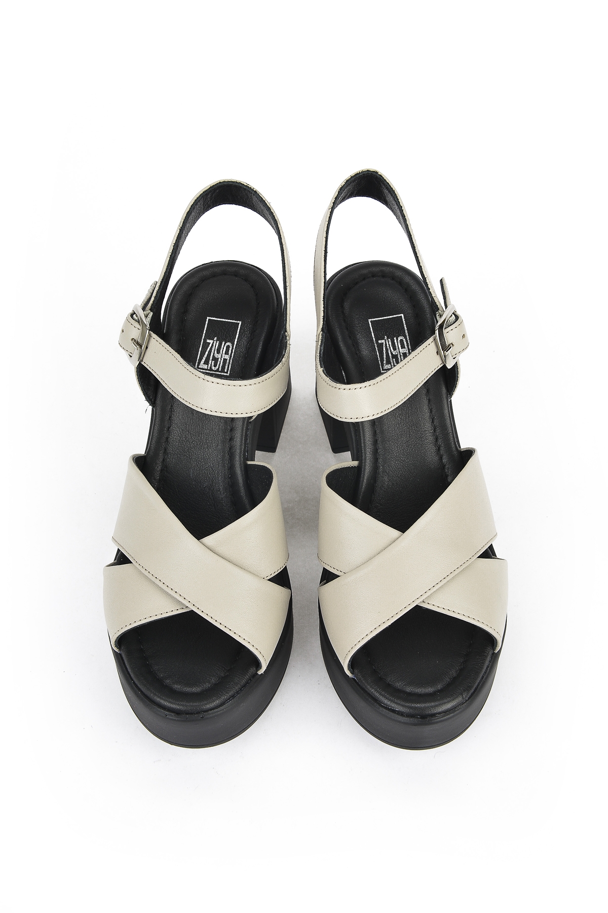 Kadın Hakiki Deri Topuklu Sandalet 141992Z28000 Buz - Görsel 7