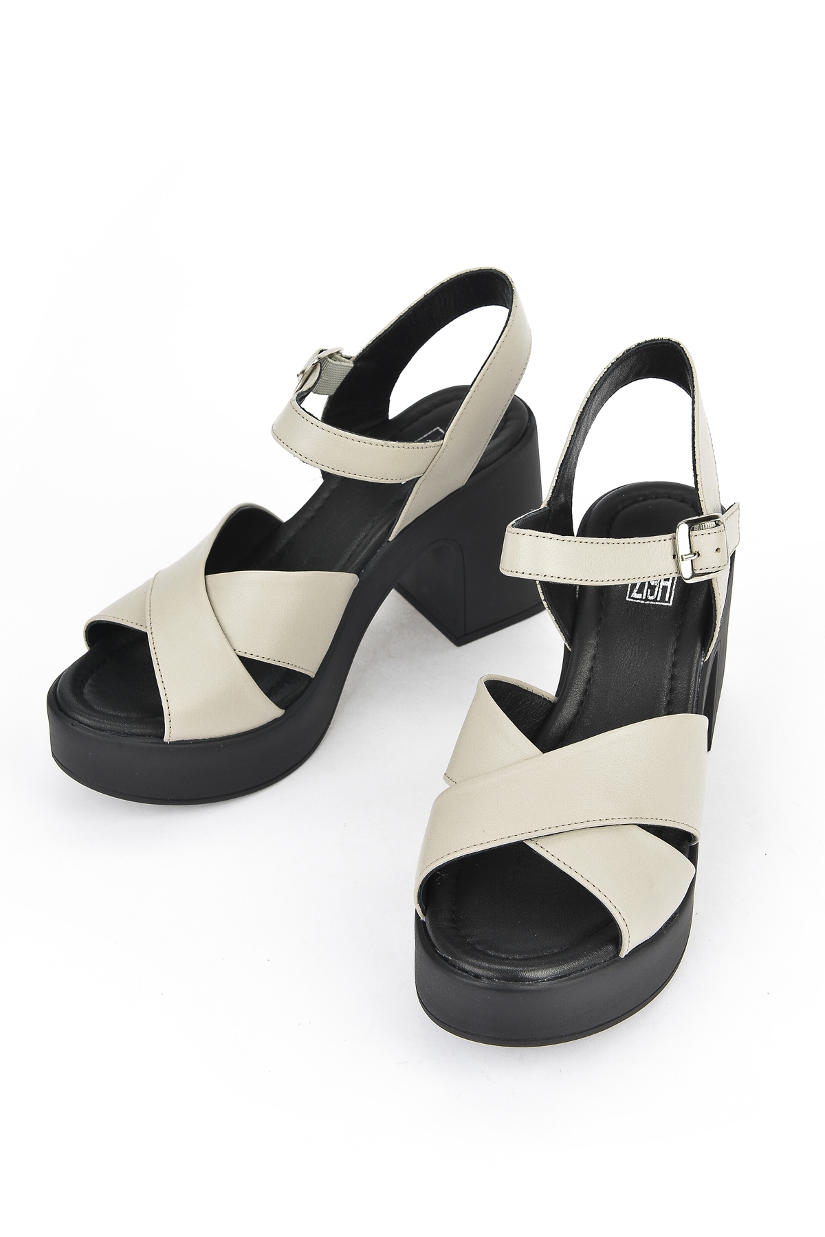 Kadın Hakiki Deri Topuklu Sandalet 141992Z28000 Buz - Görsel 9