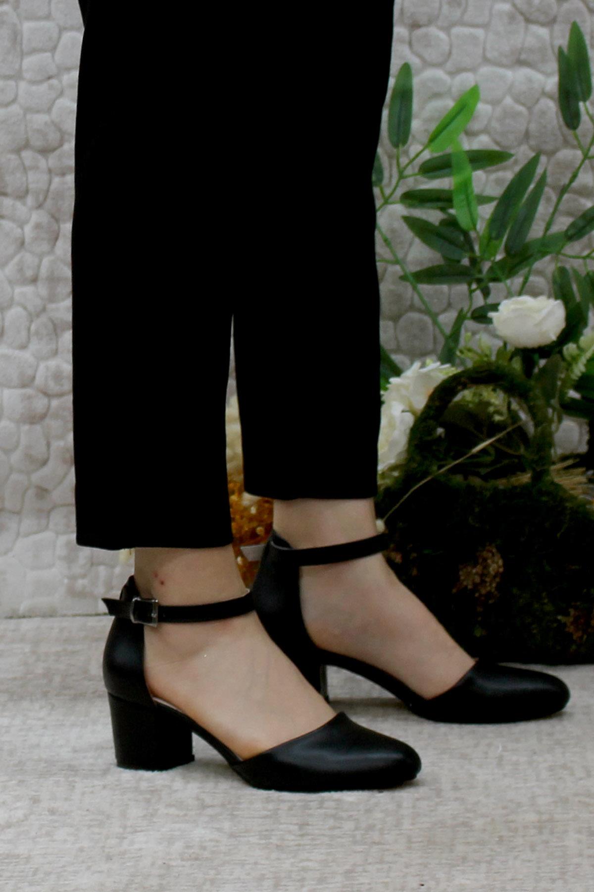 429 Fashion Kalın Topuklu Kadın Ayakkabı - Görsel 3