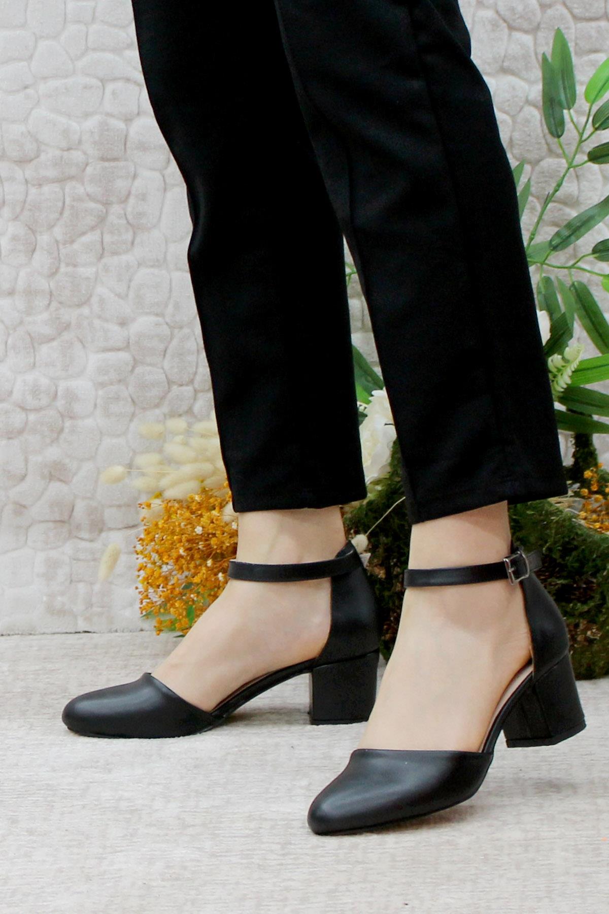 429 Fashion Kalın Topuklu Kadın Ayakkabı - Görsel 4