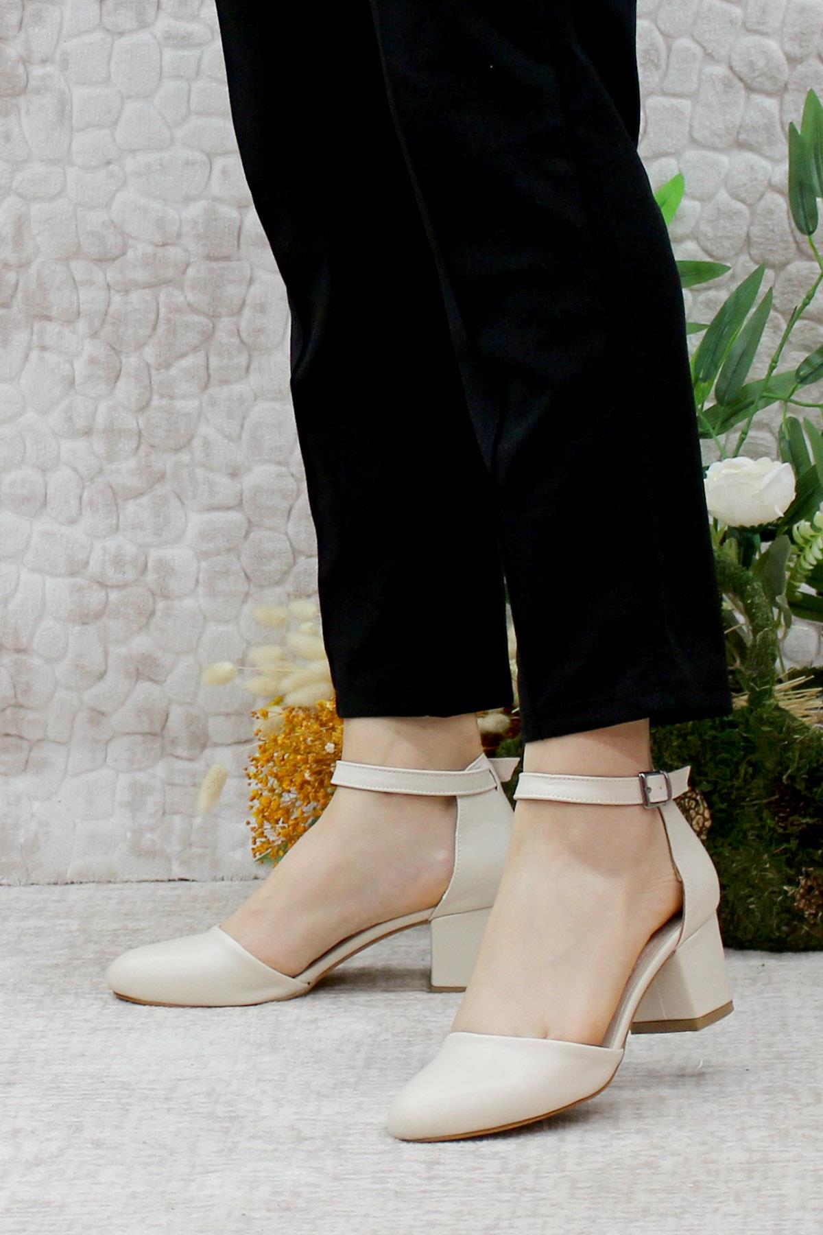429 Fashion Kalın Topuklu Kadın Ayakkabı - Görsel 4
