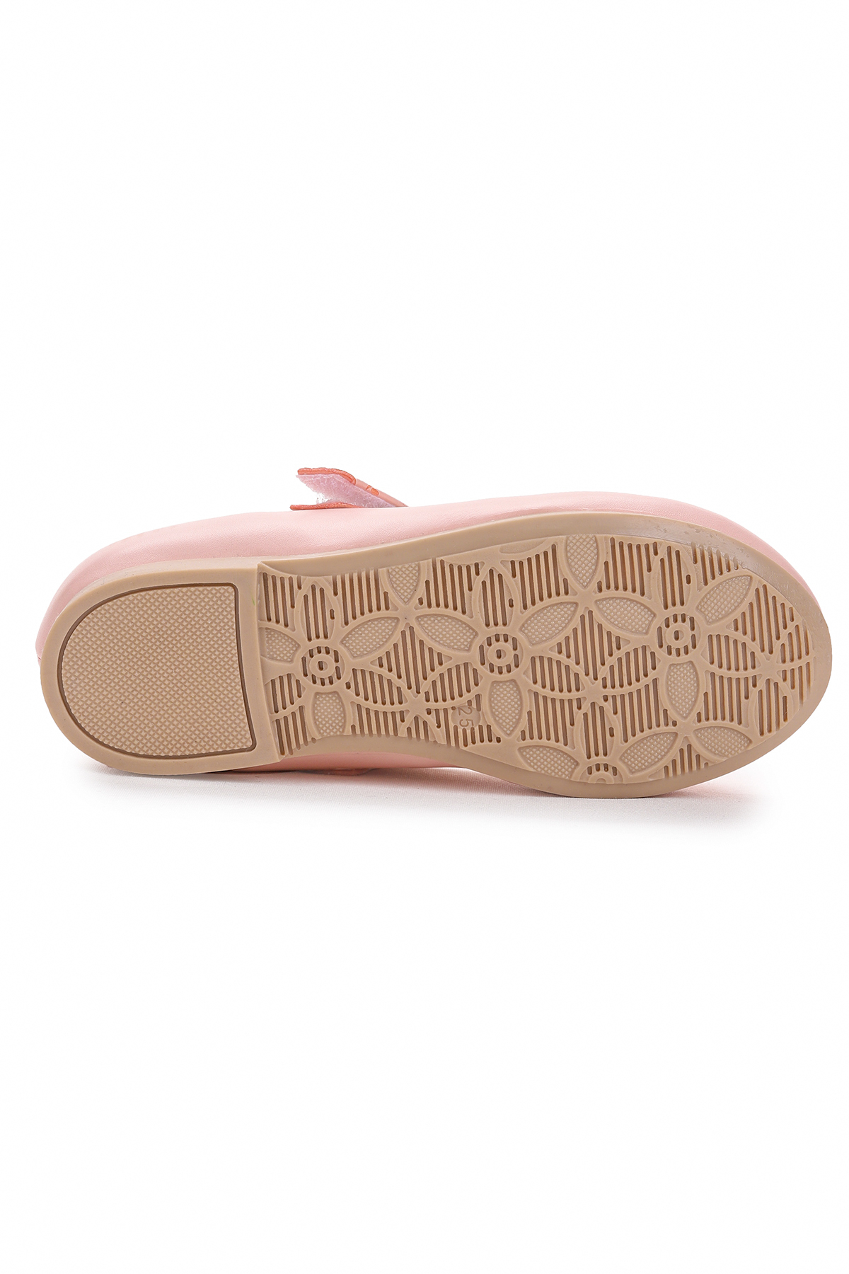 Taşlı Cırtlı Kız Çocuk Fiyonklu Babet Ayakkabı Ege 204 Cilt Pudra - Görsel 8