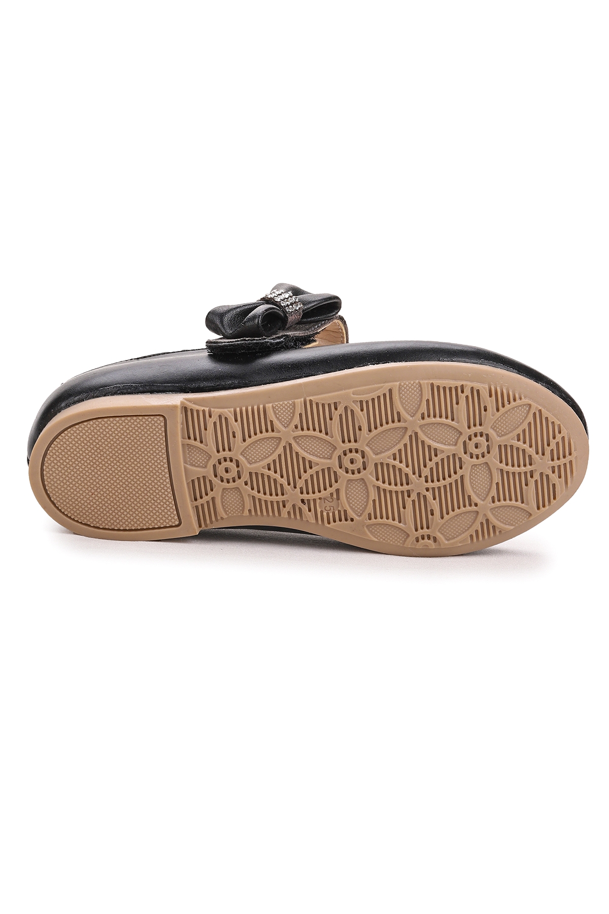 Cerry Cırtlı Kız Çocuk Taşlı Babet Ayakkabı Siyah - Görsel 8