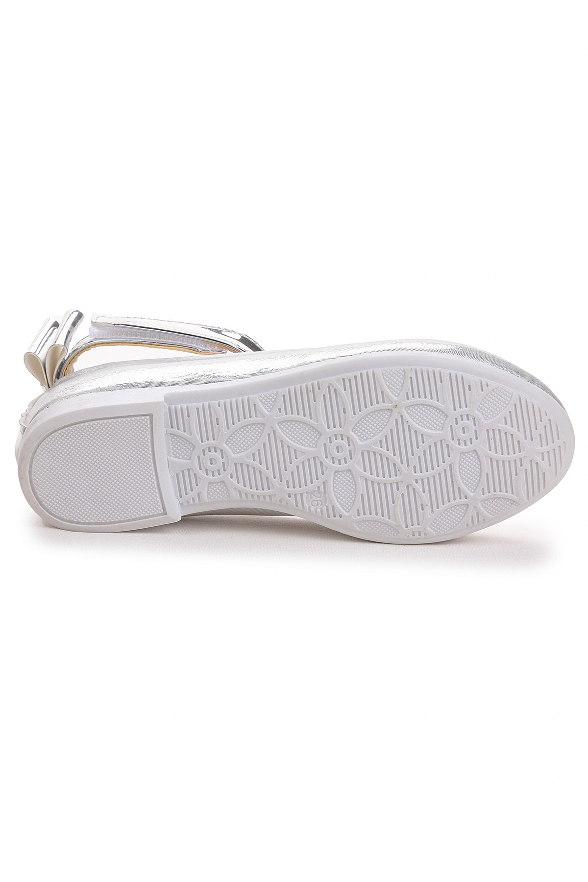 Cırtlı Kız Çocuk Fiyonklu Babet Ayakkabı Ege 205 Vakko Bilekten Bağlamalı Sedef - Görsel 8