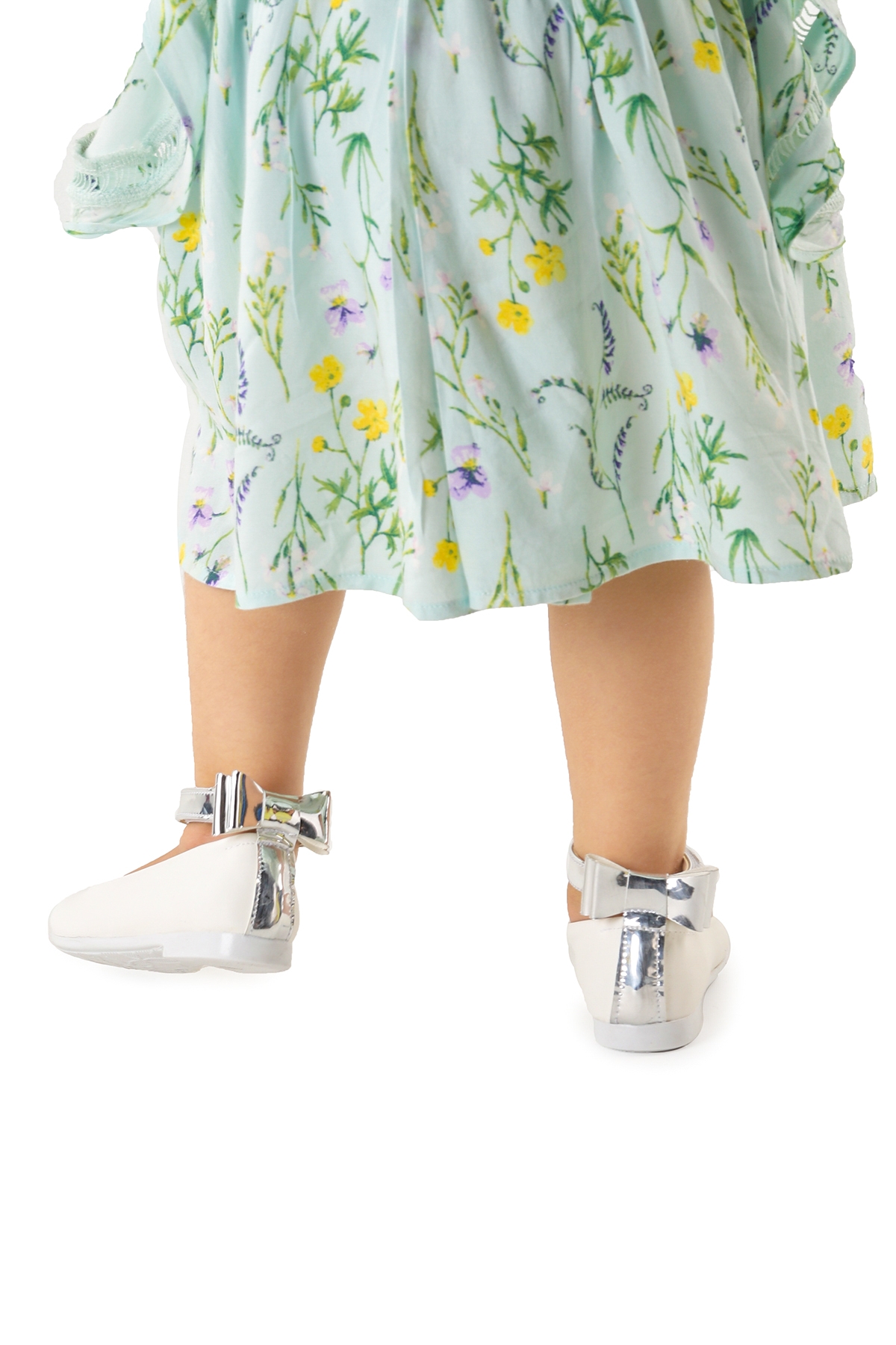 Cırtlı Kız Çocuk Fiyonklu Babet Ayakkabı Ege 205 Cilt Bilekten Bağlamalı Beyaz - Görsel 5