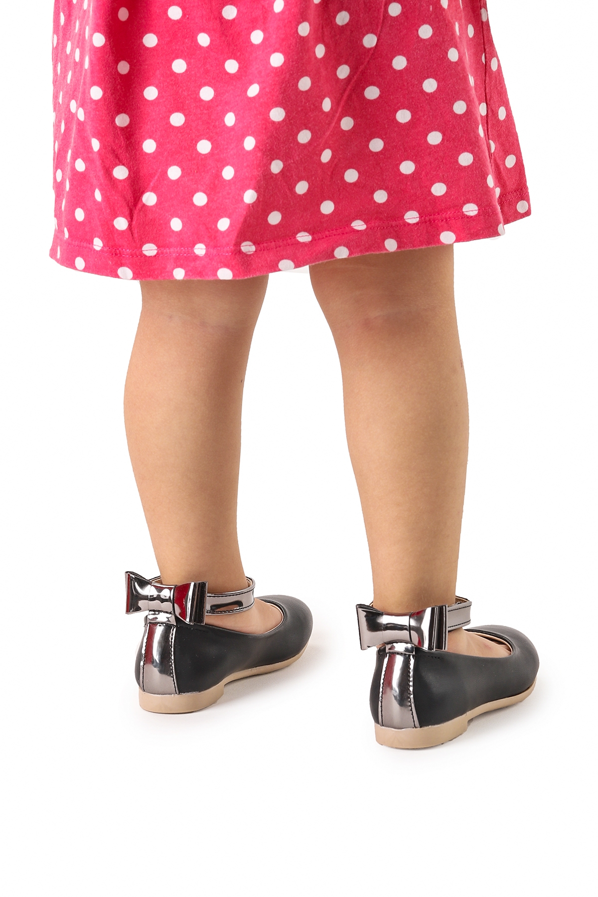 Cırtlı Kız Çocuk Fiyonklu Babet Ayakkabı Ege 205 Cilt Bilekten Bağlamalı Siyah - Görsel 5