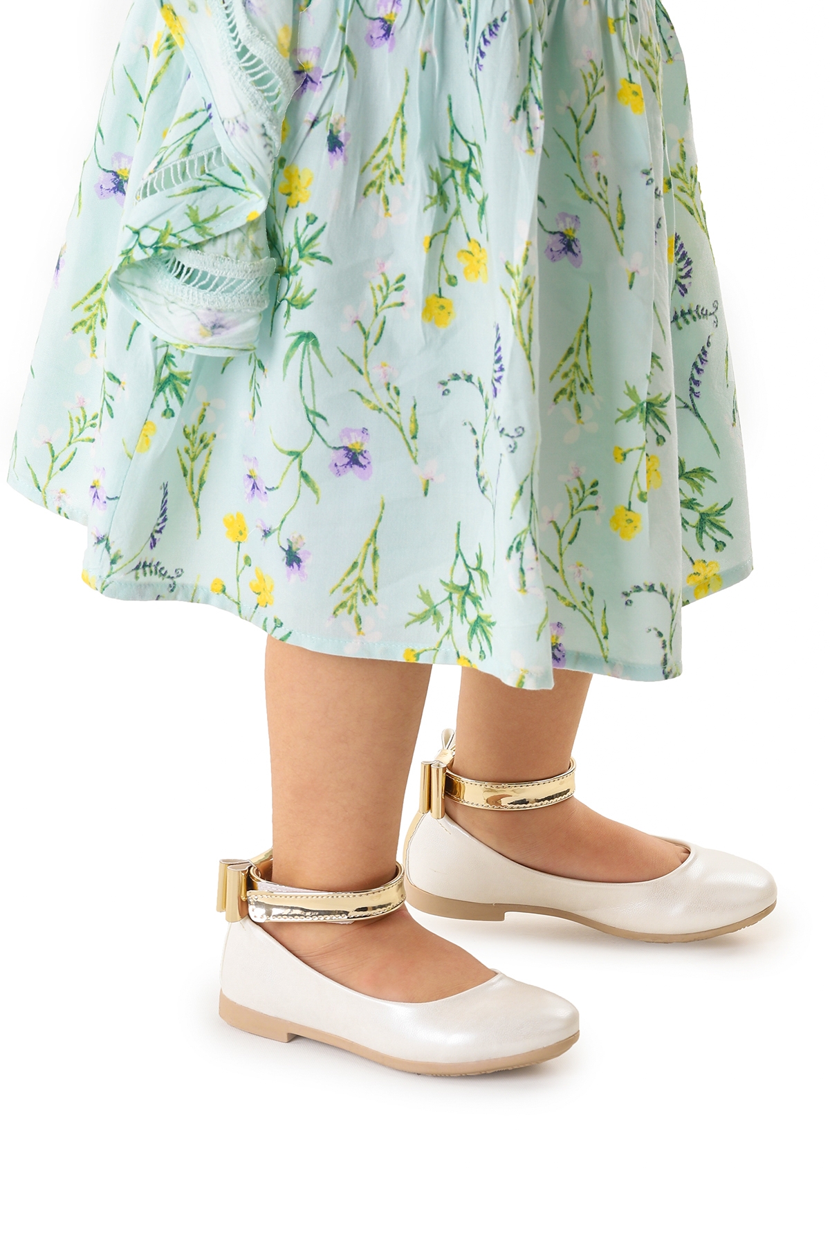 Cırtlı Kız Çocuk Fiyonklu Babet Ayakkabı Ege 205 Cilt Bilekten Bağlamalı Sedef - Görsel 5