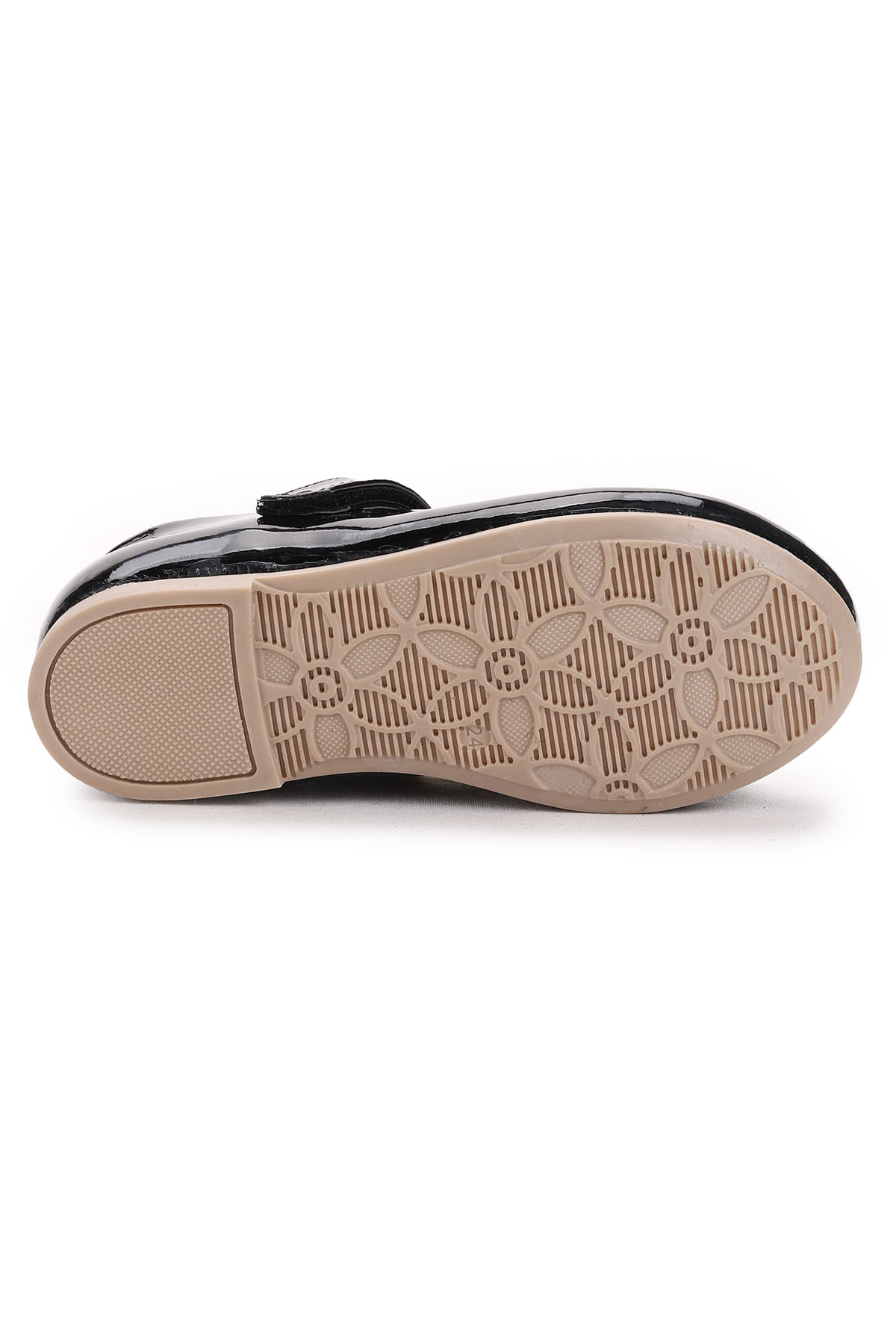 Taşlı Cırtlı Kız Çocuk Fiyonklu Babet Ayakkabı Ege 204 Rugan Siyah - Görsel 7