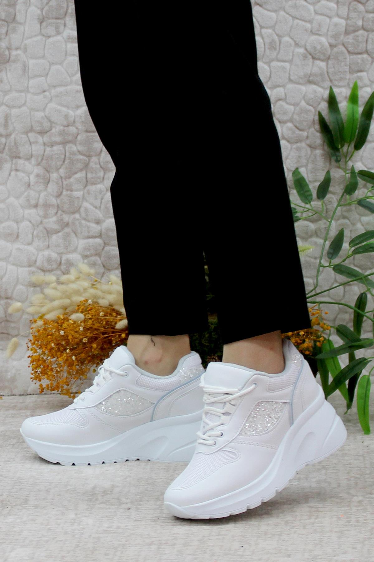 185 Anatomik Dolgu Taban Kadın Spor Ayakkabı - Görsel 4