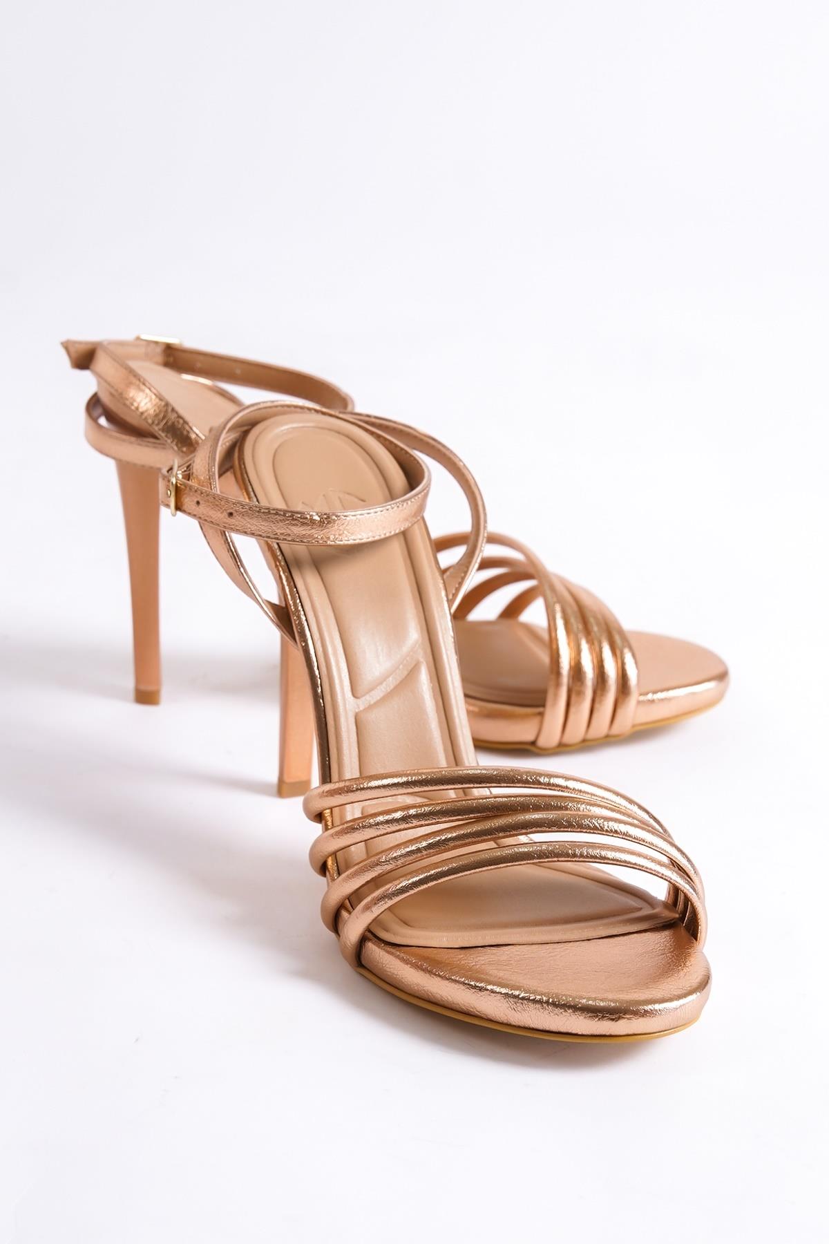 Havana Bakır Çok Bantlı Platform Topuklu Abiye Ayakkabı - Görsel 5