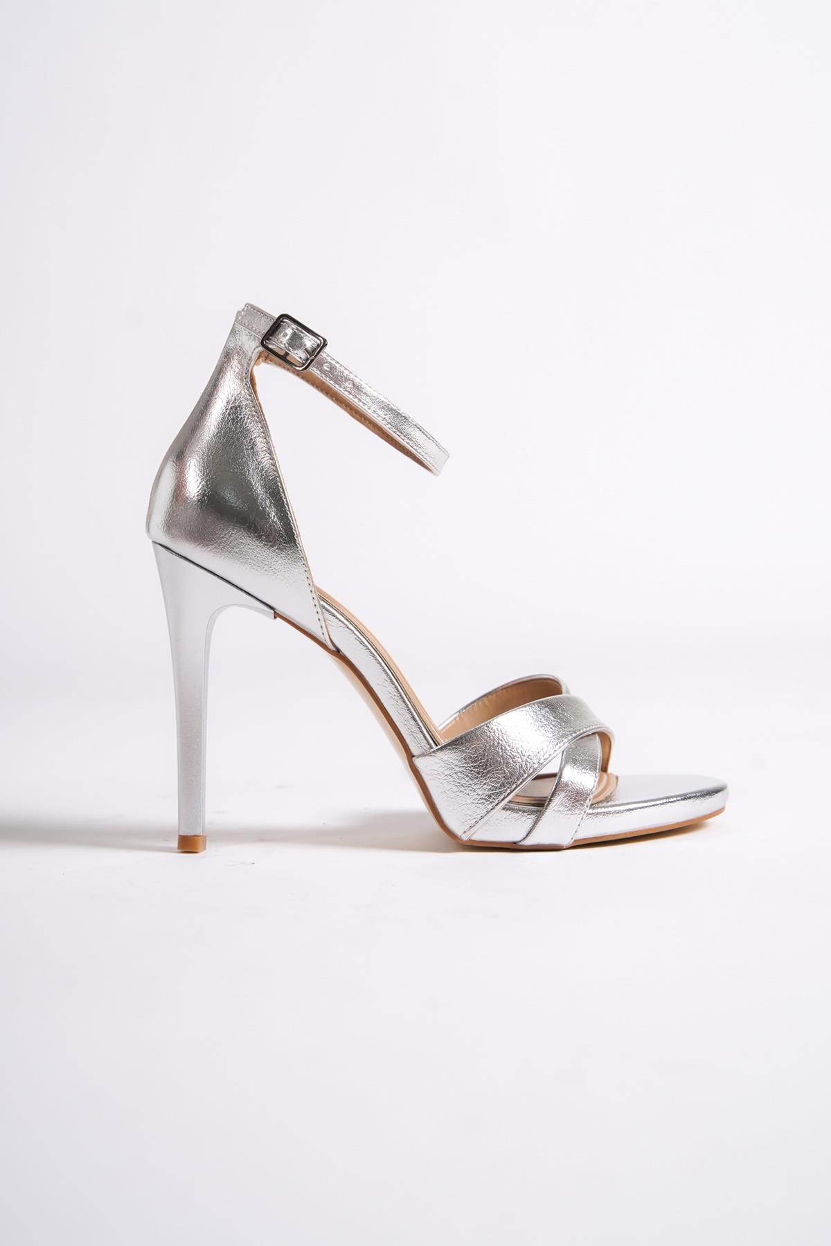 Pearl Gümüş Platform Topuklu Abiye Ayakkabı - Görsel 3