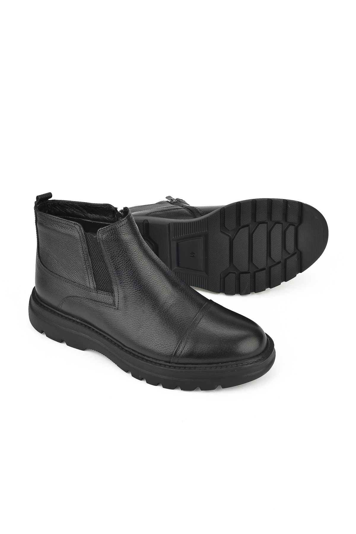 Erkek Hakiki Deri Bot 14319Z77189 Siyah - Görsel 5